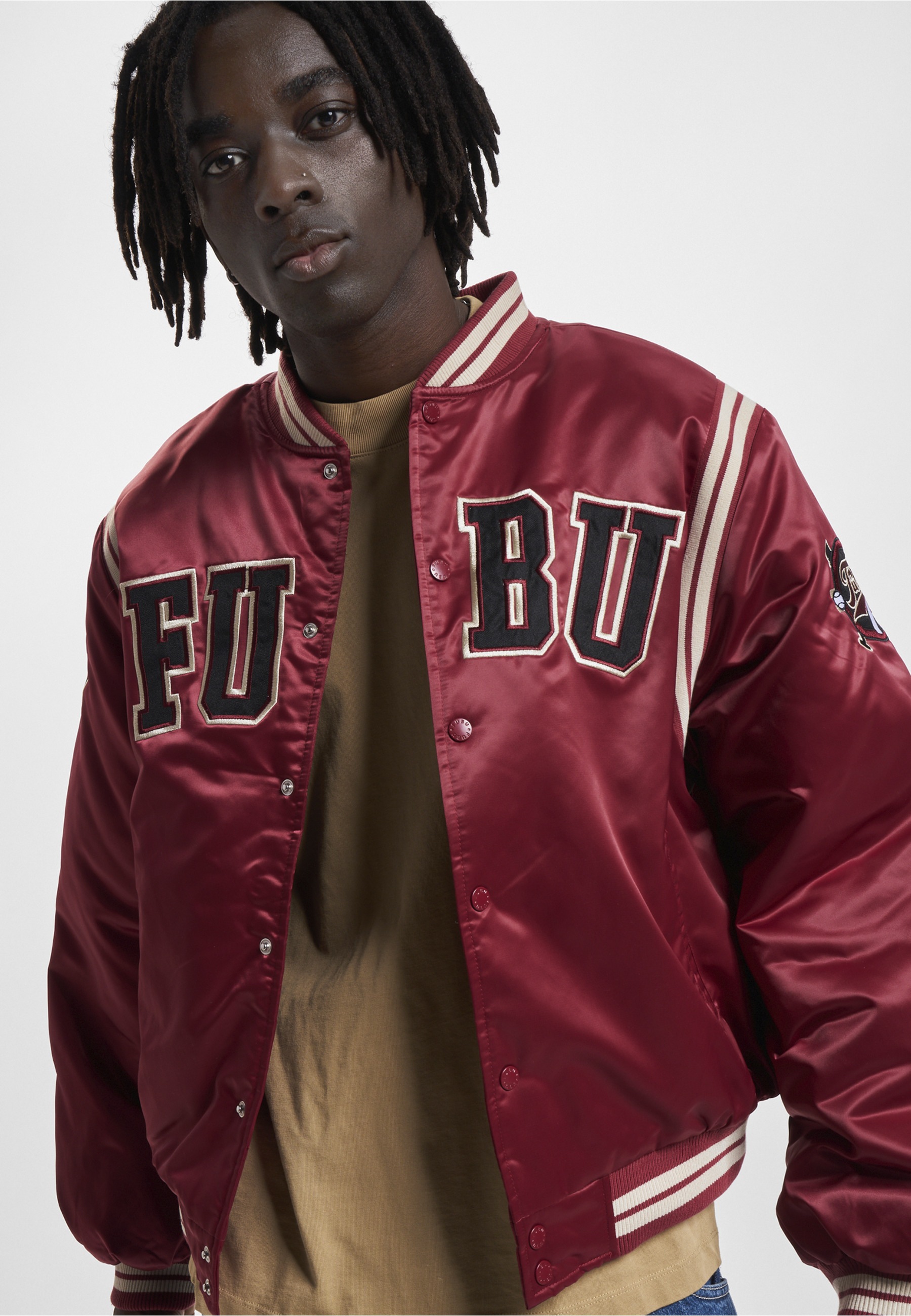 Fubu Bomberjacke »Fubu Herren FM233-001-2 FUBU College Satin Varsity Jacket« 1 Stk. tlg. ohne Kapuze