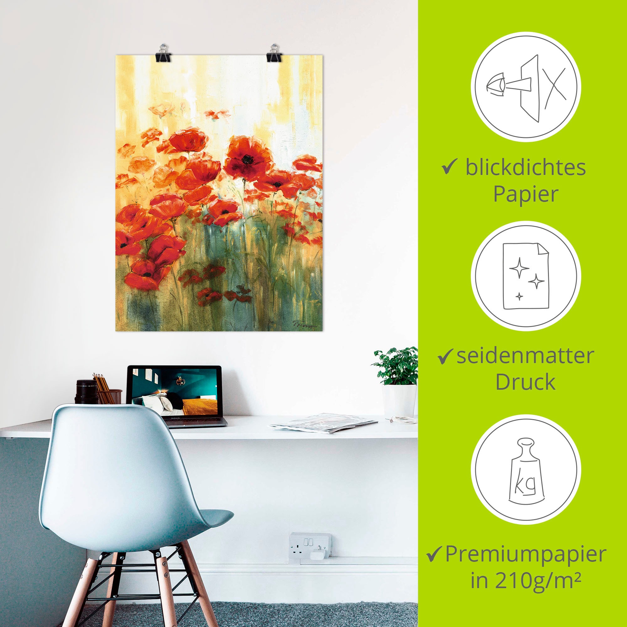 Artland Wandbild »Mohnwiese«, Blumen, (1 St.), als Alubild, Outdoorbild, Leinwandbild, Poster in verschied. Größen