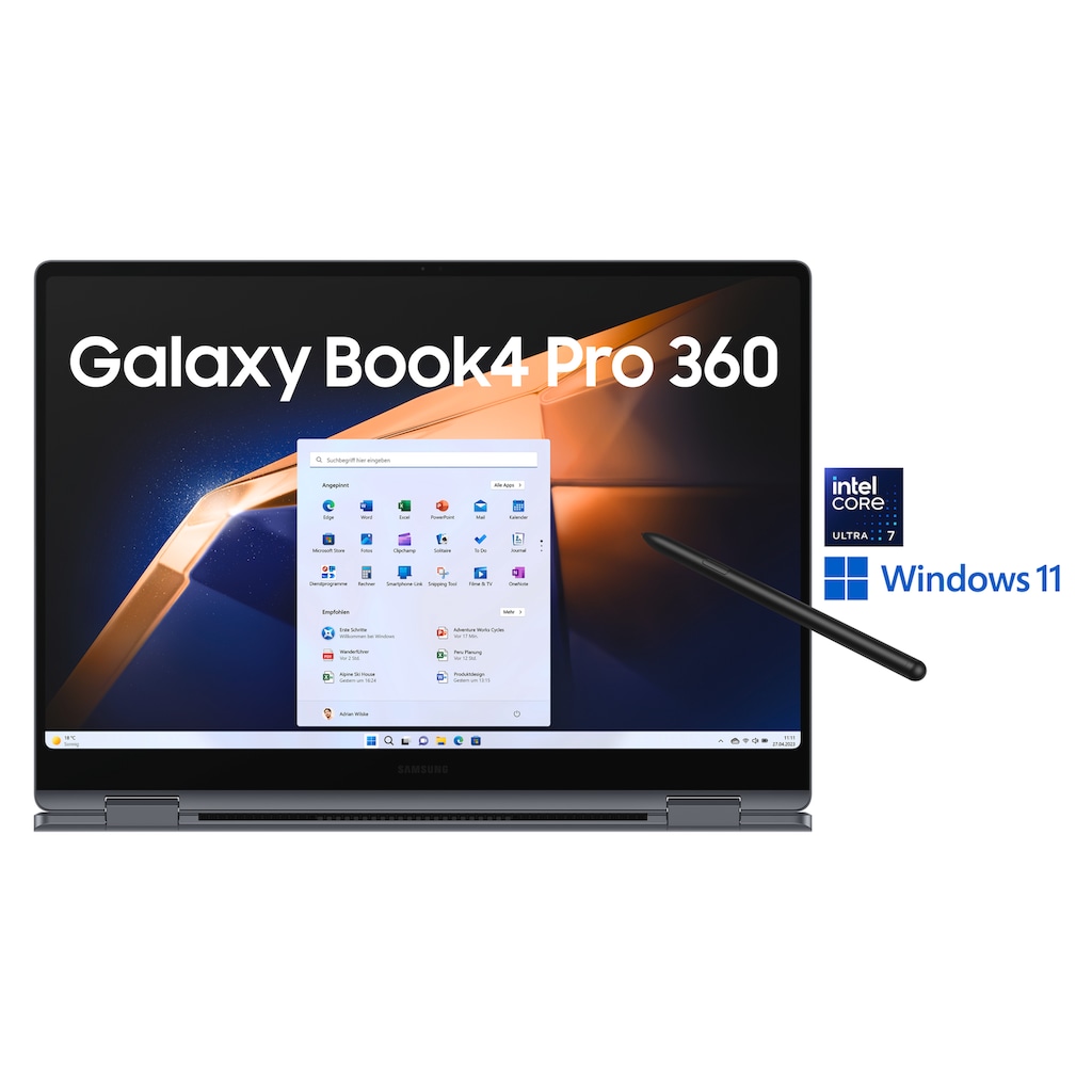 Samsung Convertible Notebook »NP960Q Galaxy Book4 Pro 360 16''«, 40,6 cm, / 16 Zoll, Intel, Core Ultra 7, 1024 GB SSD