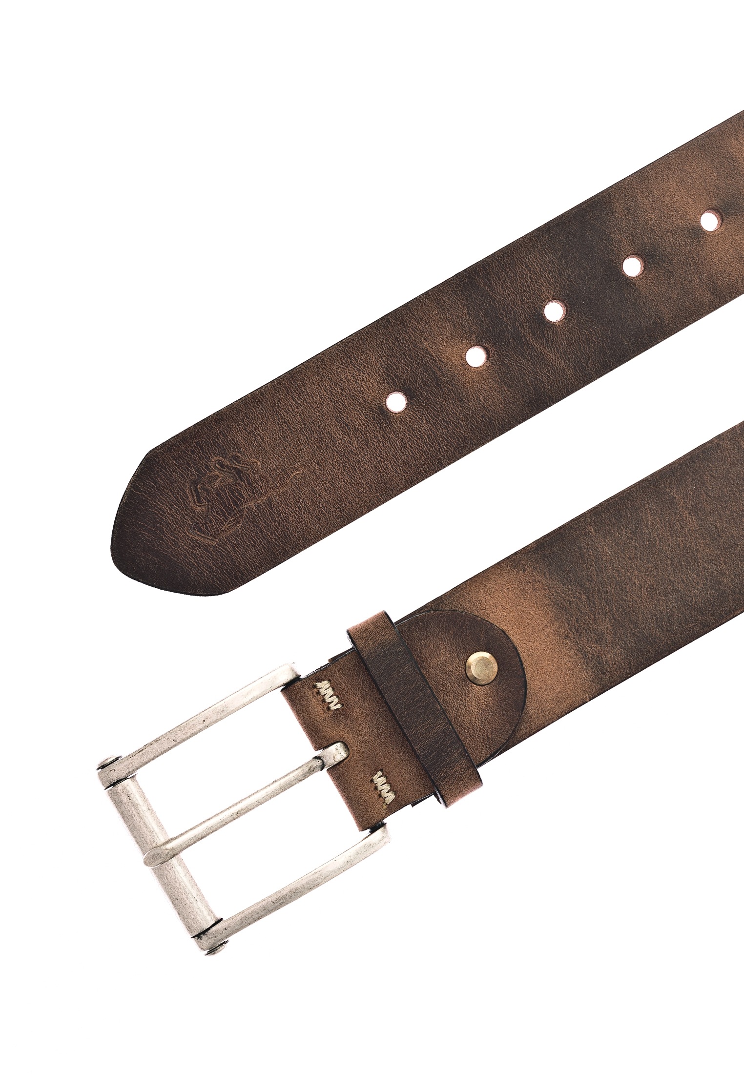 Thumbnail - MUSTANG Ledergürtel, Leder-Gürtel mit Vintagecharakter und Roll-Schließe, 4,5 cm