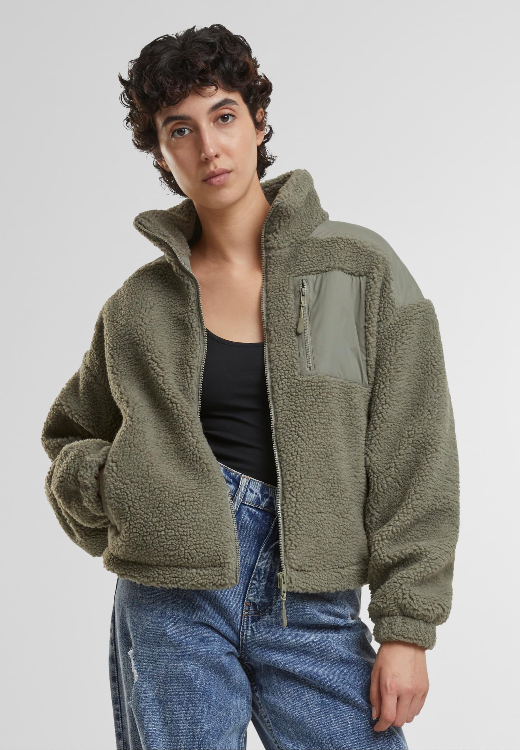 URBAN CLASSICS Winterjacke »Urban Classics Damen Ladies Sherpa Mix Jacket«, (1 St.), mit Kapuze