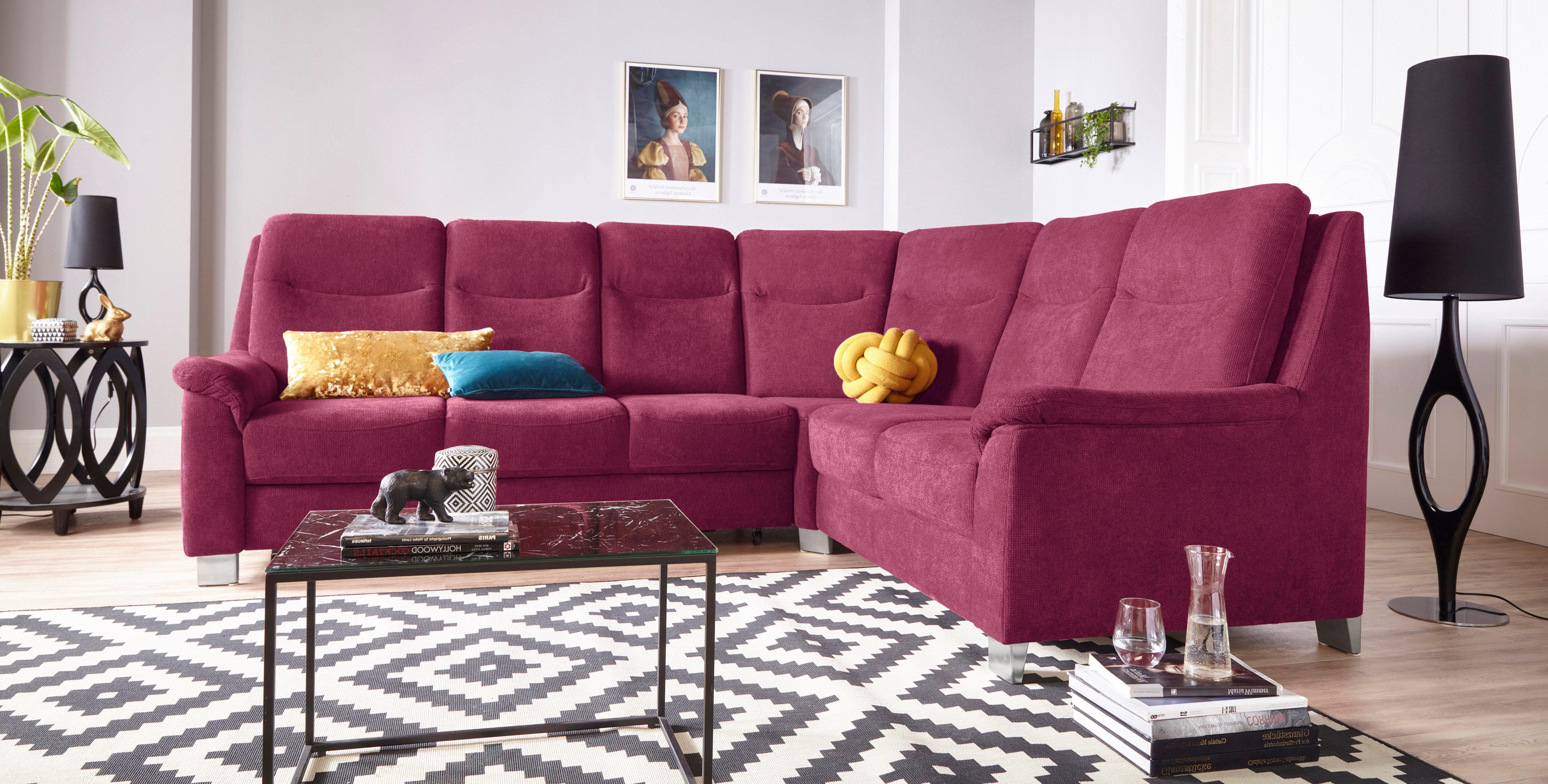 sit&more Ecksofa "Boccaccio L-Form" mit Federkern und Kopfteilverstellung, wahlweise mit Schlaffunktion