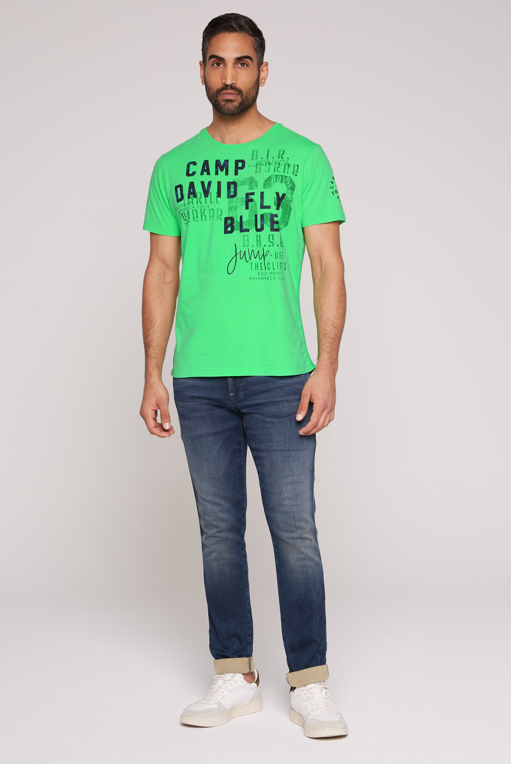 CAMP DAVID Rundhalsshirt, aus Baumwolle