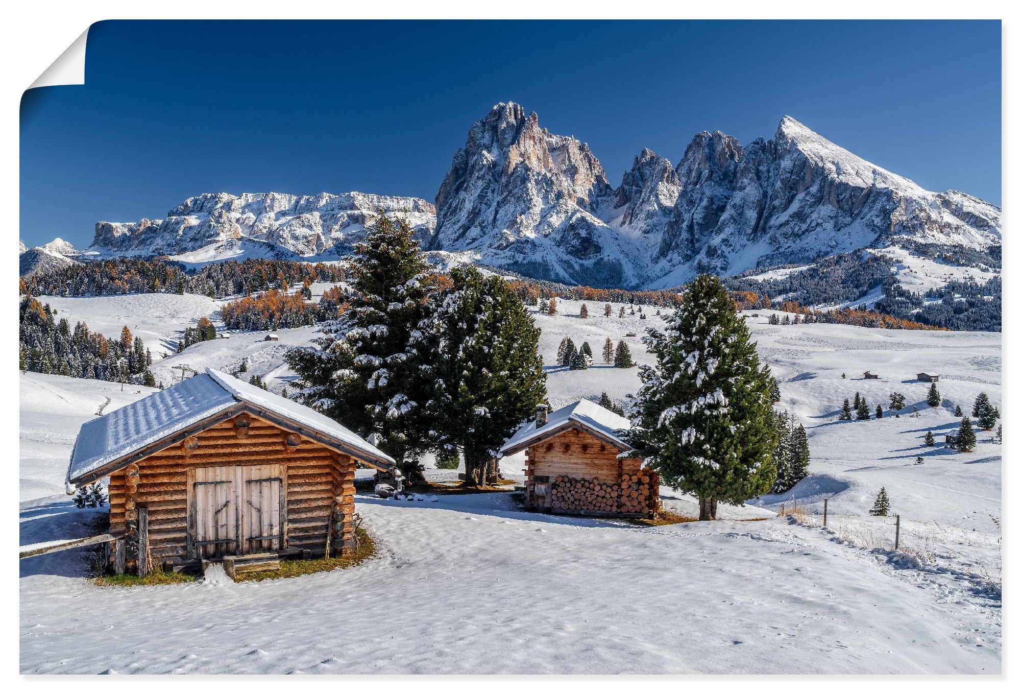 Artland Wandbild "Herbst auf der Seiser Alm Südtirol" Vier Jahreszeiten Bilder 1 Stk. tlg. als Alubild, Leinwandbild, Poster, Wandaufkleber in verschied. Größen