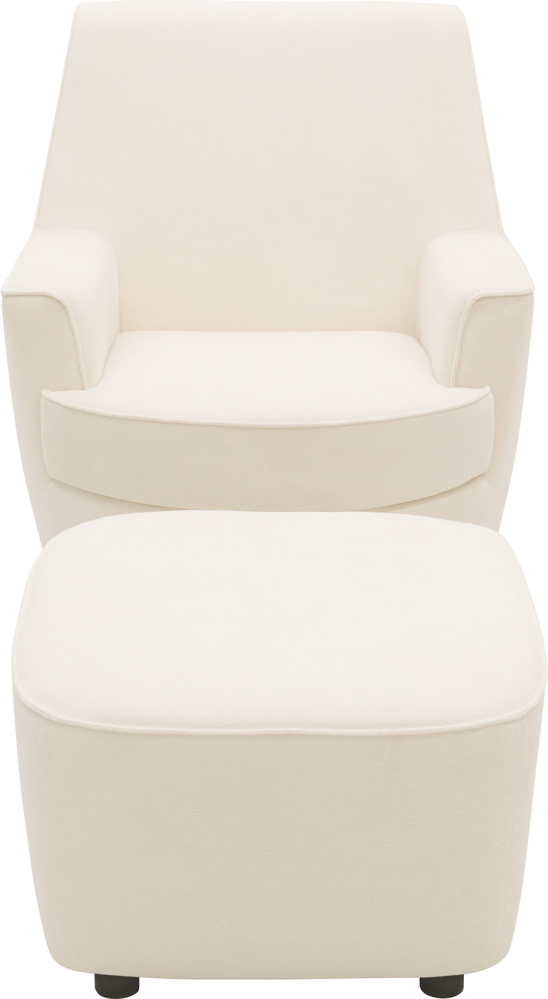 INOSIGN Drehsessel »HETTY, Drehsessel mit Wippfunktion und Hocker; Lesesessel, Armsessel«, (Set, 2 St.), mit Dreh/Wippfunktion, mit Federkern, in Cord und Microfaser