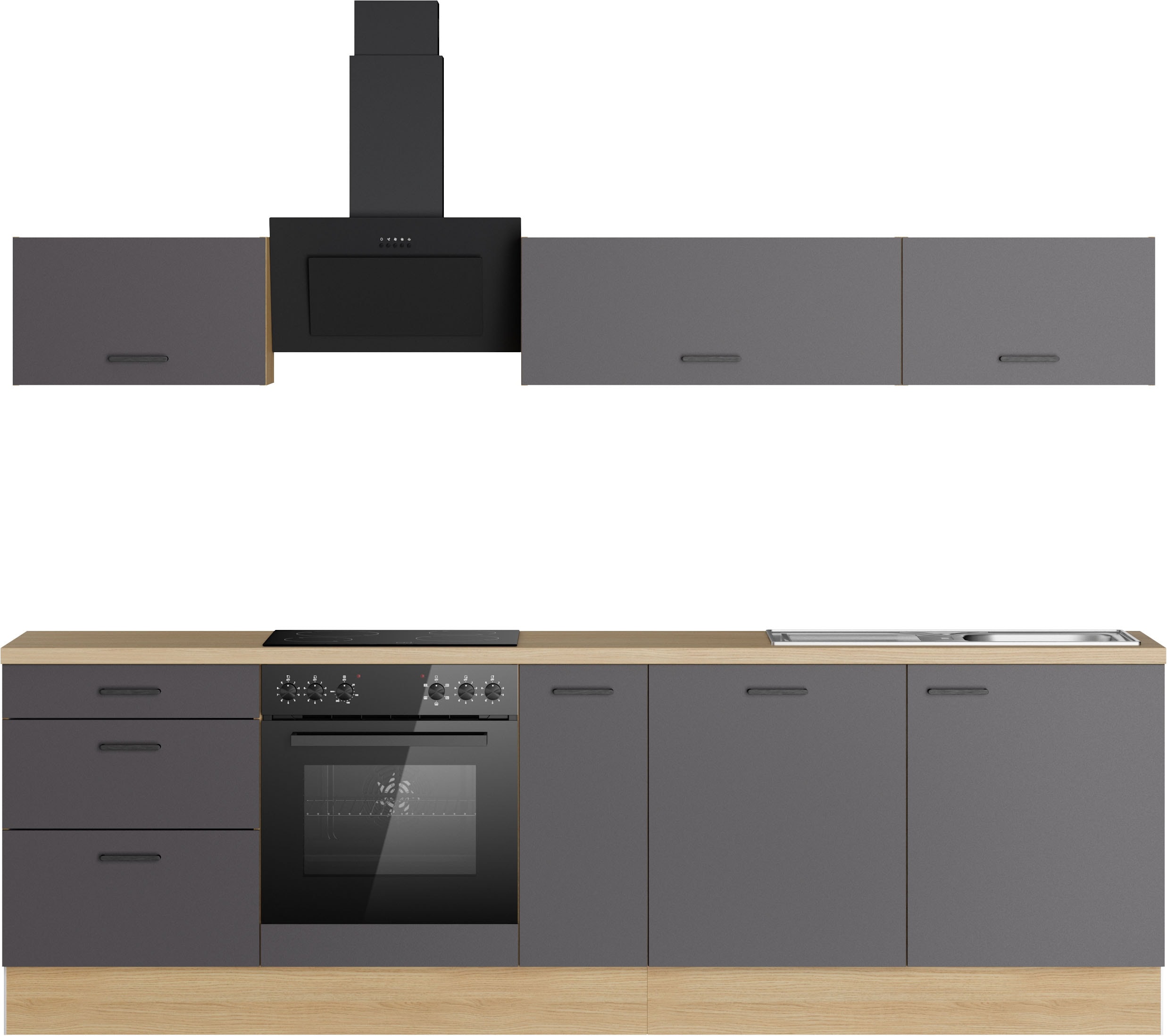 KOCHSTATION Küchenzeile "KS-Sion" Breite 270 cm, schnelle Montage mit OPTIsnap, wahlweise mit E-Geräten
