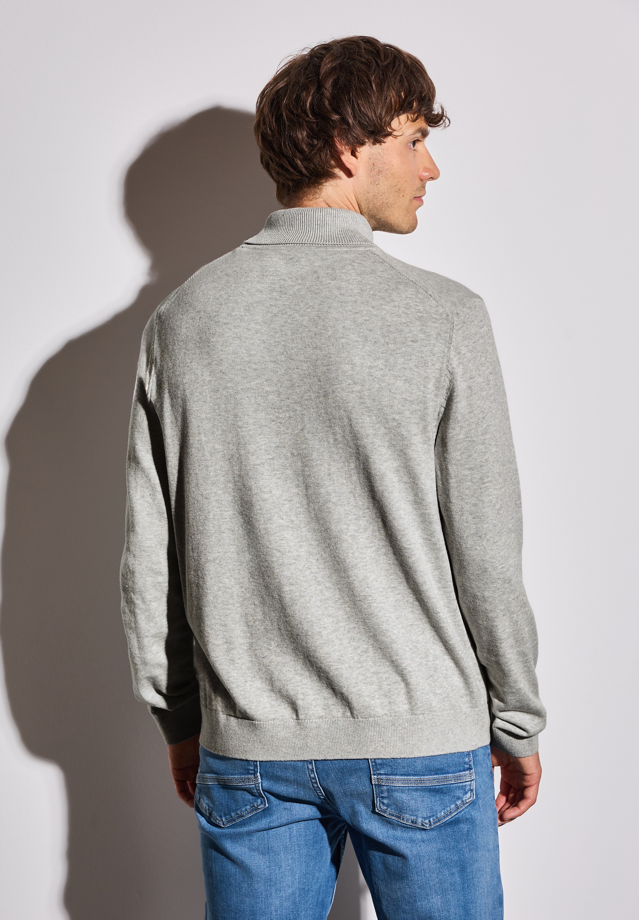 STREET ONE MEN Rollkragenpullover, aus reiner Baumwolle günstig online kaufen