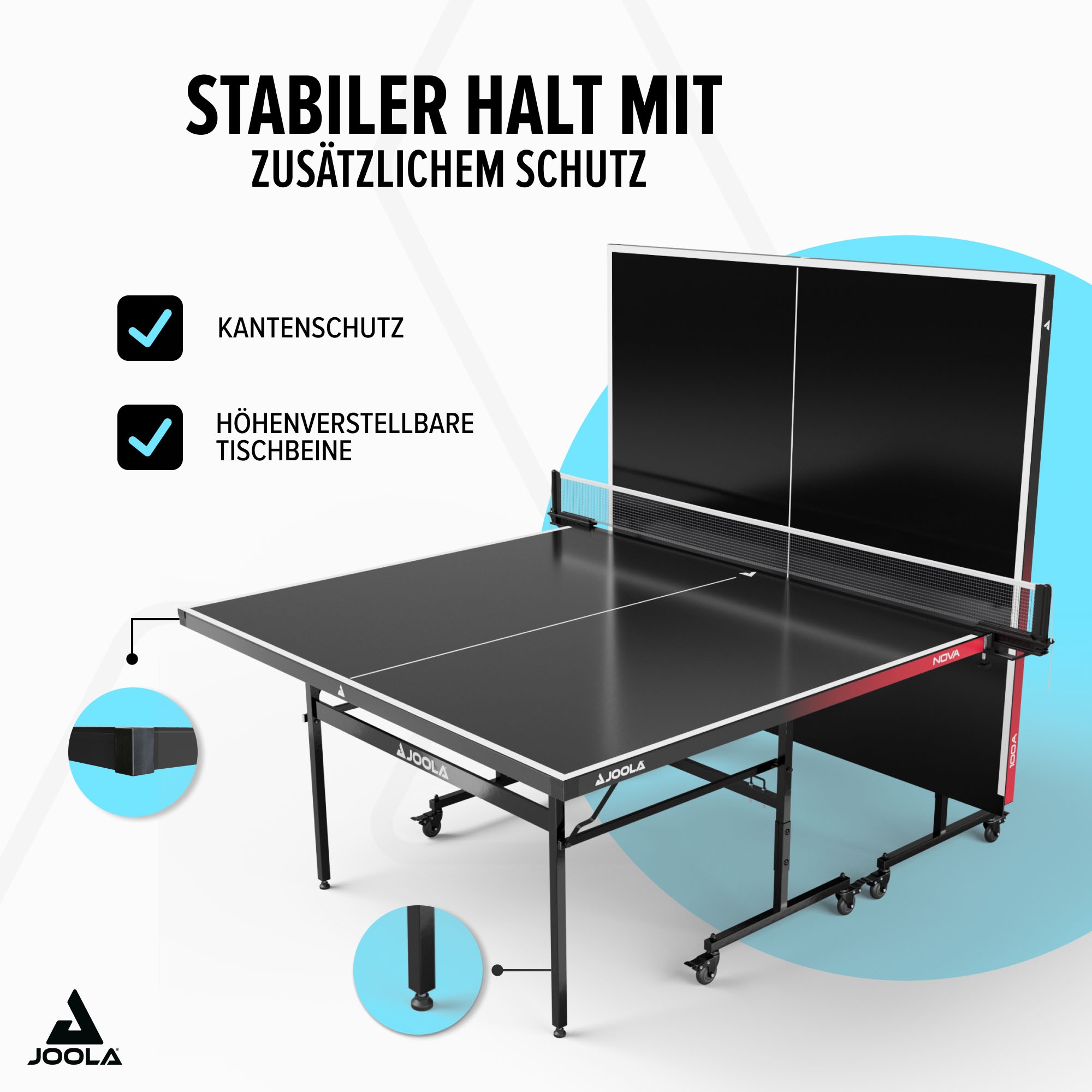 Joola Tischtennisplatte »Outdoor Nova 100A« wetterfest, klappbares Untergestell, inkl. Netz