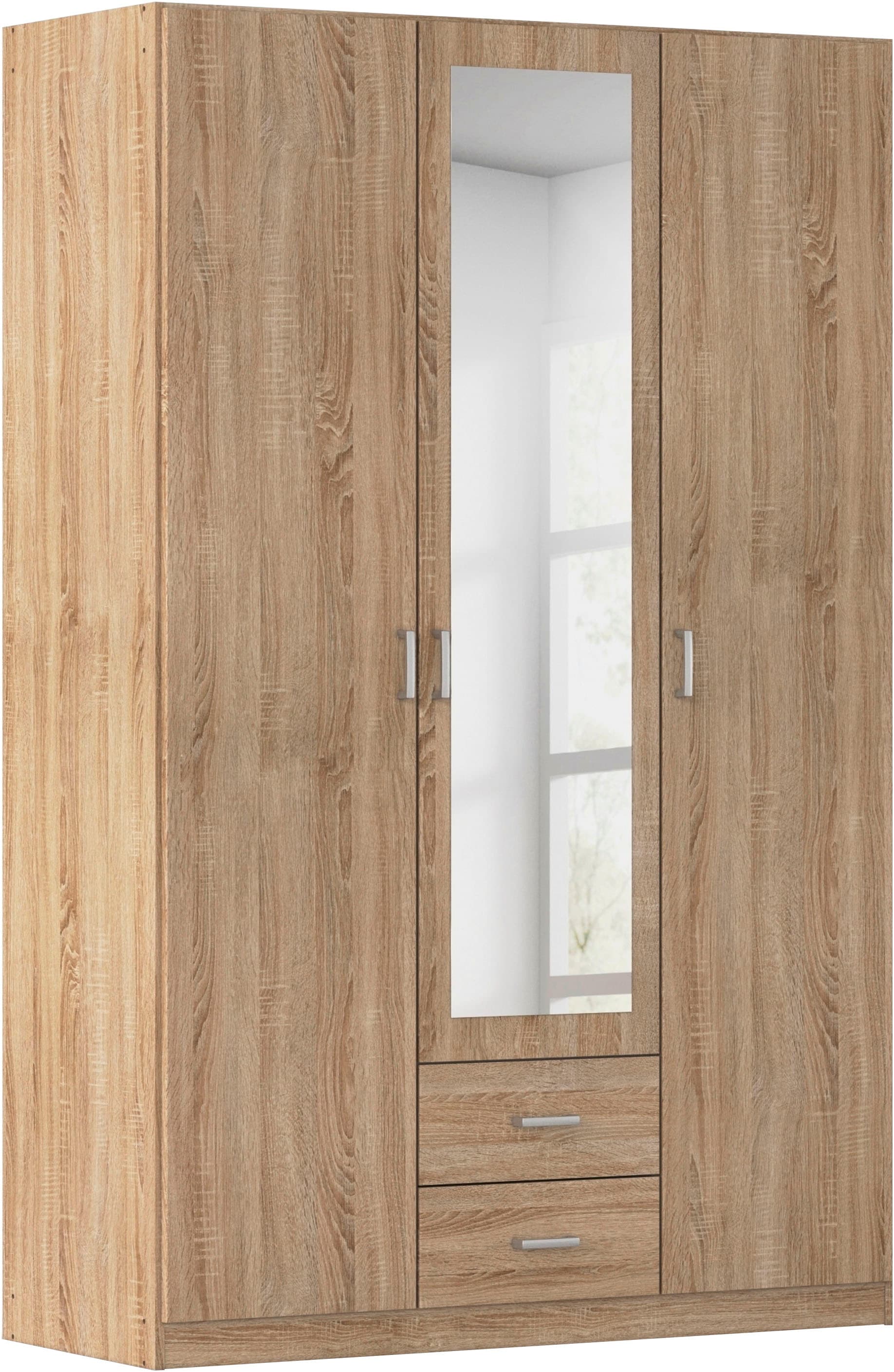 rauch Kleiderschrank "Schrank Garderobe Ankleide GAMMA Breiten 91/136/181/226/271/315/360 cm" in 3 Ausstattungen BASIC/CLASSIC/PREMIUM (inkl. SOFT-CLOSE-Funktion), verschiedene Griff-Varianten, mit Spiegel TOPSELLER MADE IN GERMANY