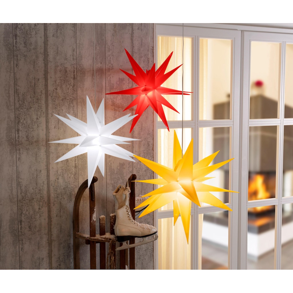 BONETTI LED Stern »Weihnachtsstern, 3D-Optik«, Ø 57 cm, mit 6-Stunden-Timer, Weihnachtsdeko aussen