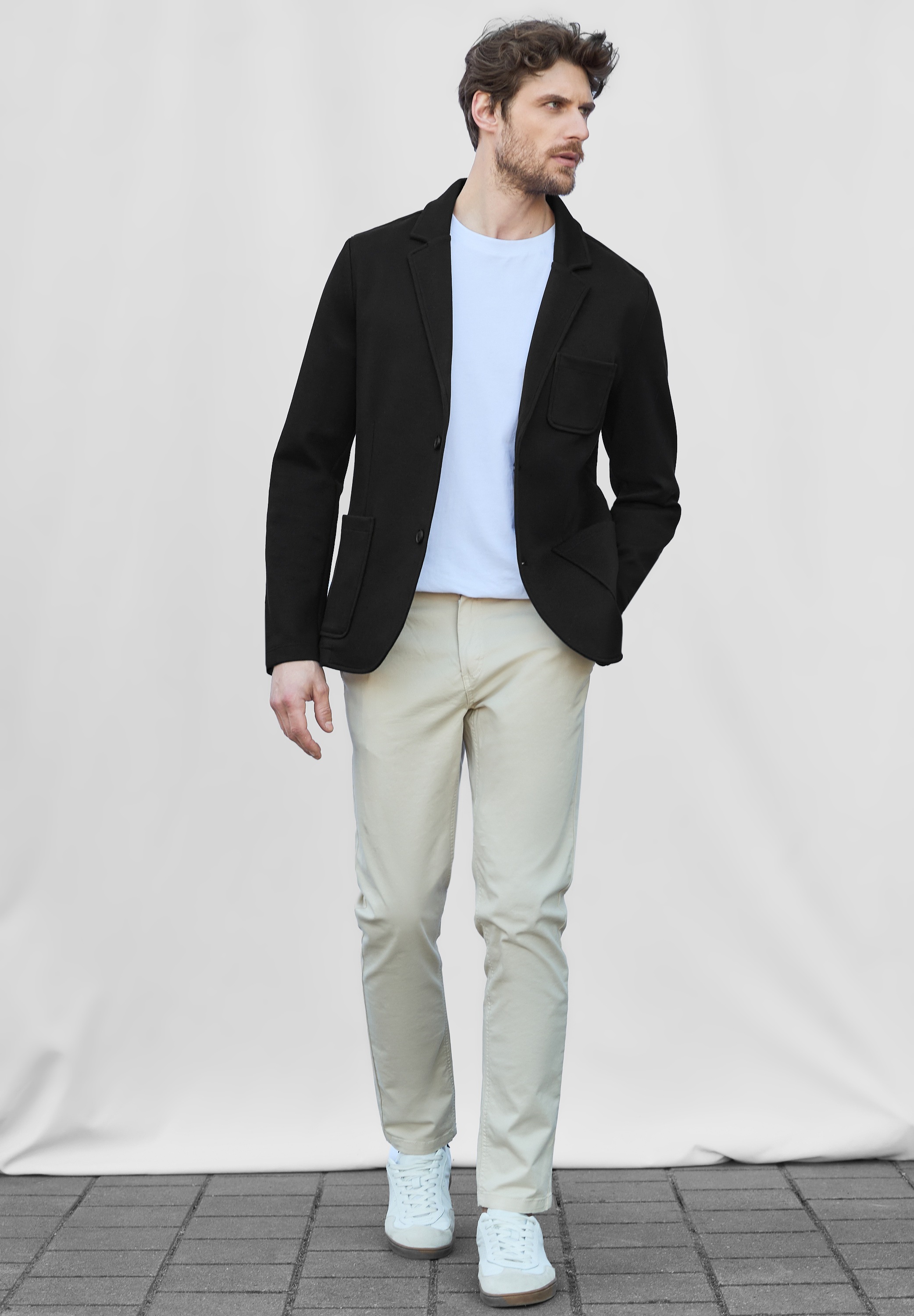 STREET ONE MEN Funktionsjacke, ohne Kapuze, mit Reverskragen