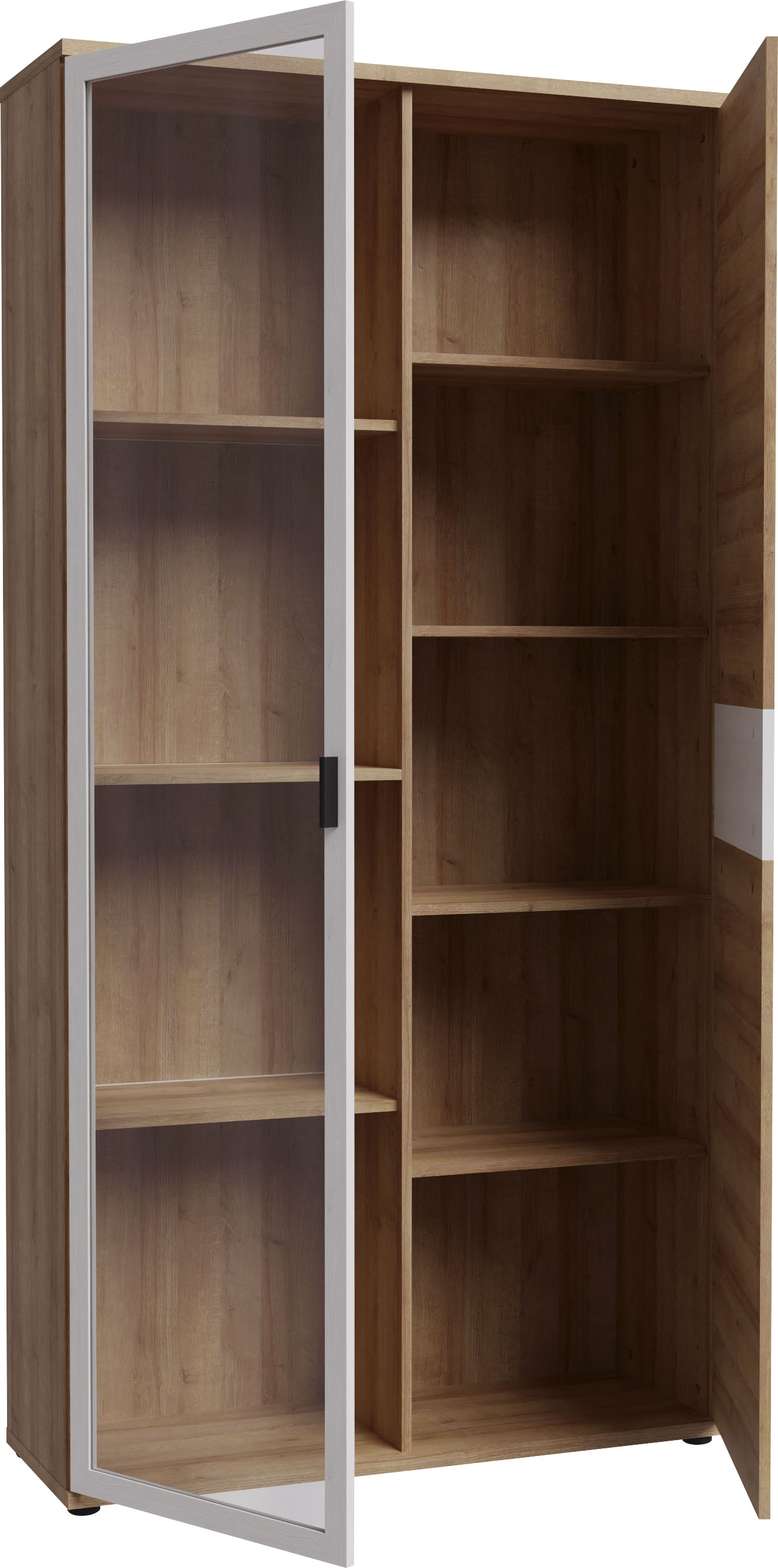 Thumbnail - FORTE Vitrine "Chesapeak große Highboard inkl. Beleuchtung, 1 Glastür, Höhe 200 cm", (B/H/T 99,9/198,3/34,8 cm), Highboa...