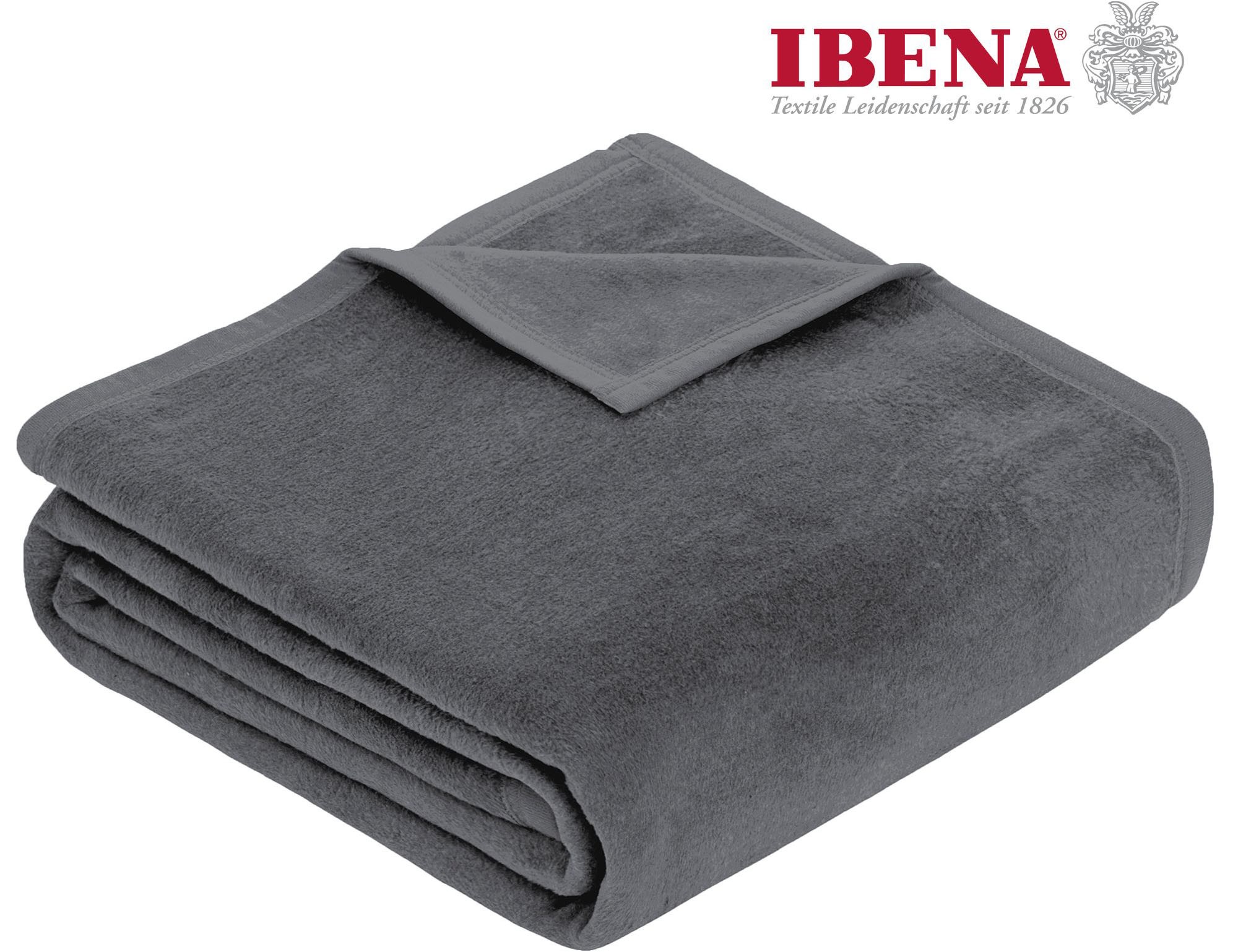 IBENA Wohndecke "Luxus" verschiedene Größen, uni, Kuscheldecke, Premium, made in Europe
