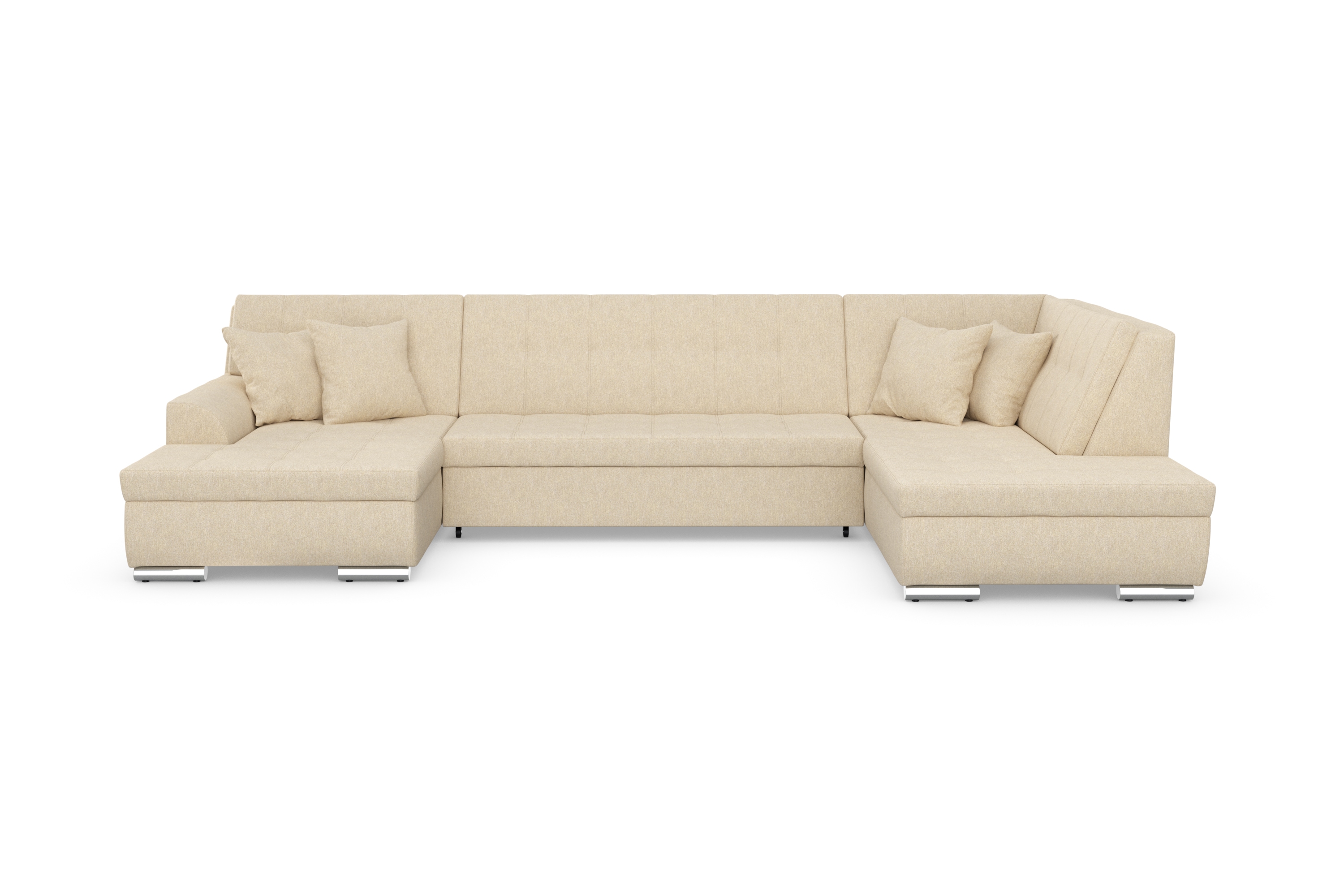 DOMO collection Wohnlandschaft "TREVISO inkl. Zierkissen, moderne Steppung, XXL: 364x201x83 cm" wahlweise mit Bettfunktion, in vielen Bezugsarten auch in Cord U-Form