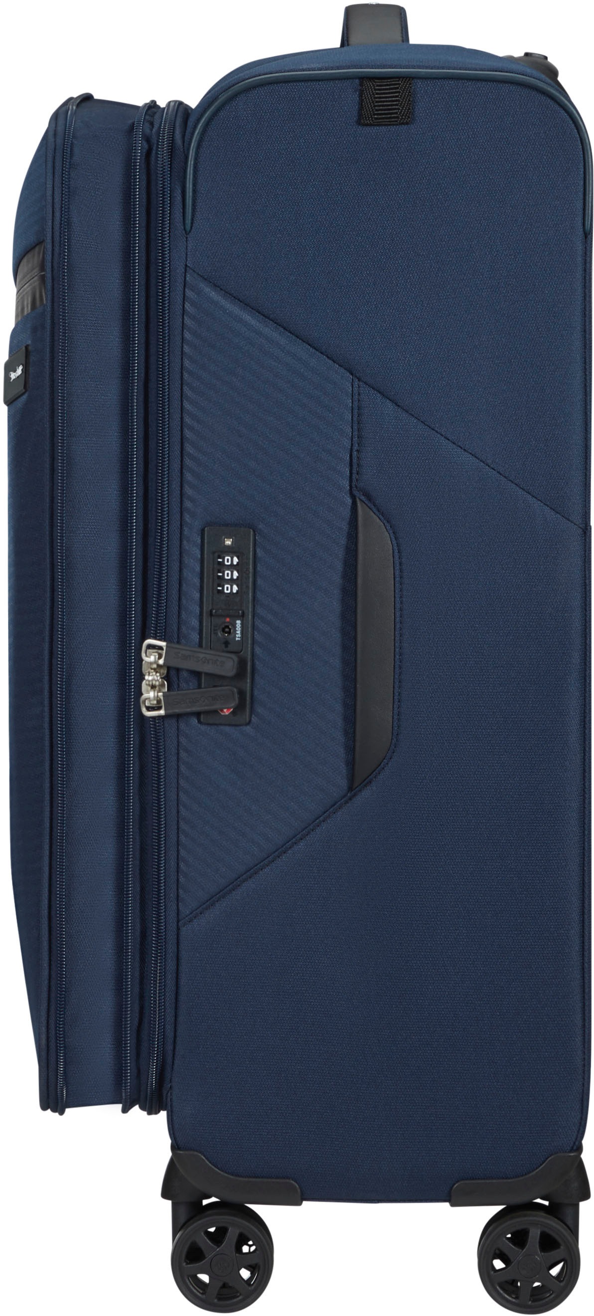 Samsonite Weichgepäck-Trolley »Litebeam, midnight blue, 66 cm«, 4 Rollen, Reisekoffer Aufgabegepäck Reisegepäck mit Volumenerweiterung