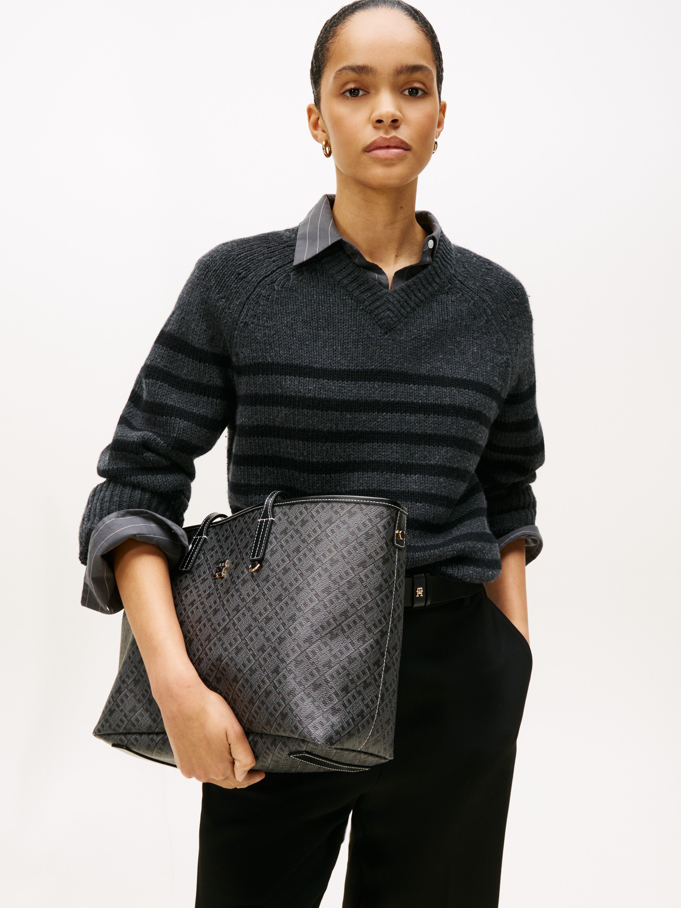 Tommy Hilfiger Tragetasche "TH MONOPLAY LEATHER TOTE", Damen Schultertasche günstig online kaufen