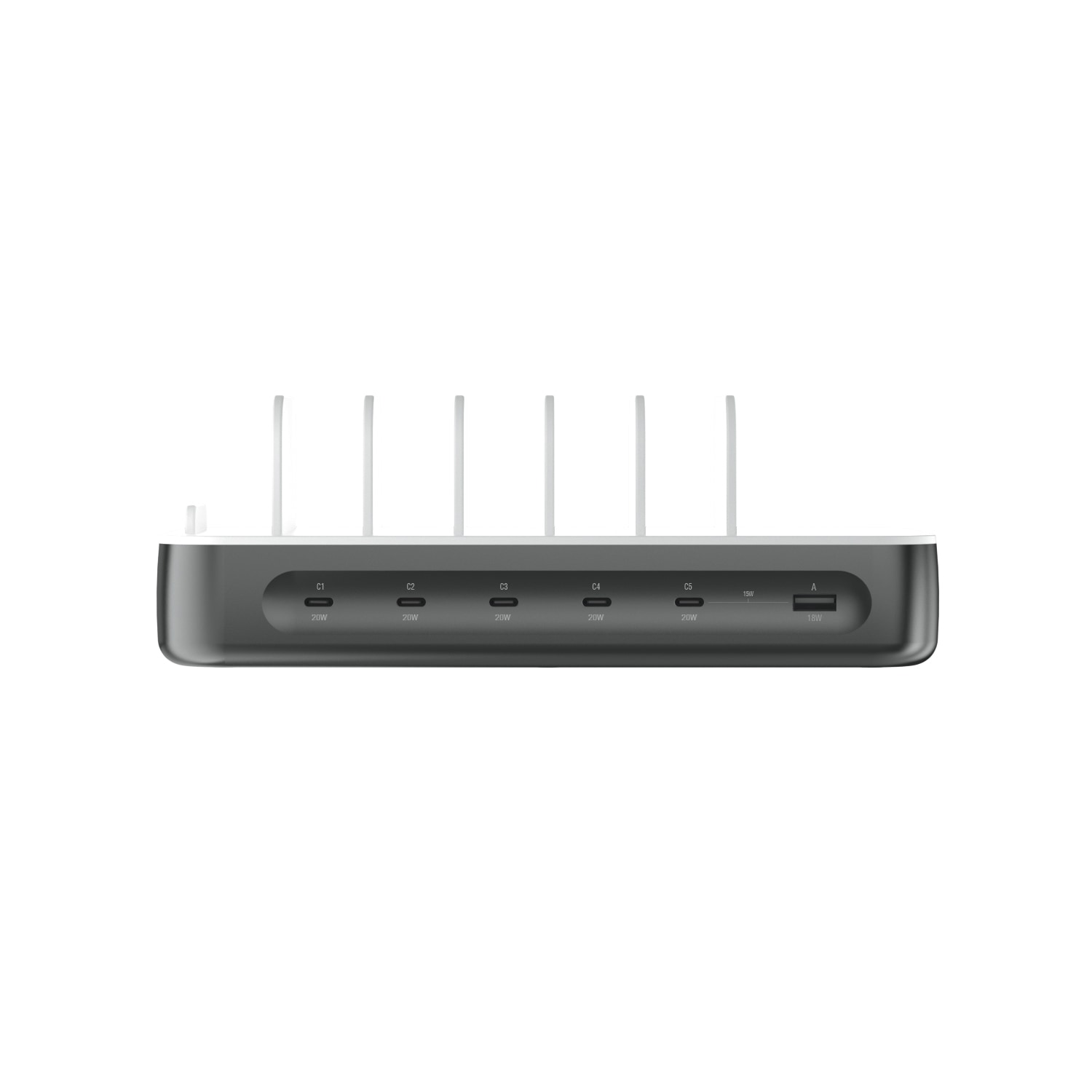 4smarts USB-Ladegerät »Team 100W 5x USB-C + 1x USB-A inklusive 6 Kabel«, bis zu 9 Geräte gleichzeitig laden