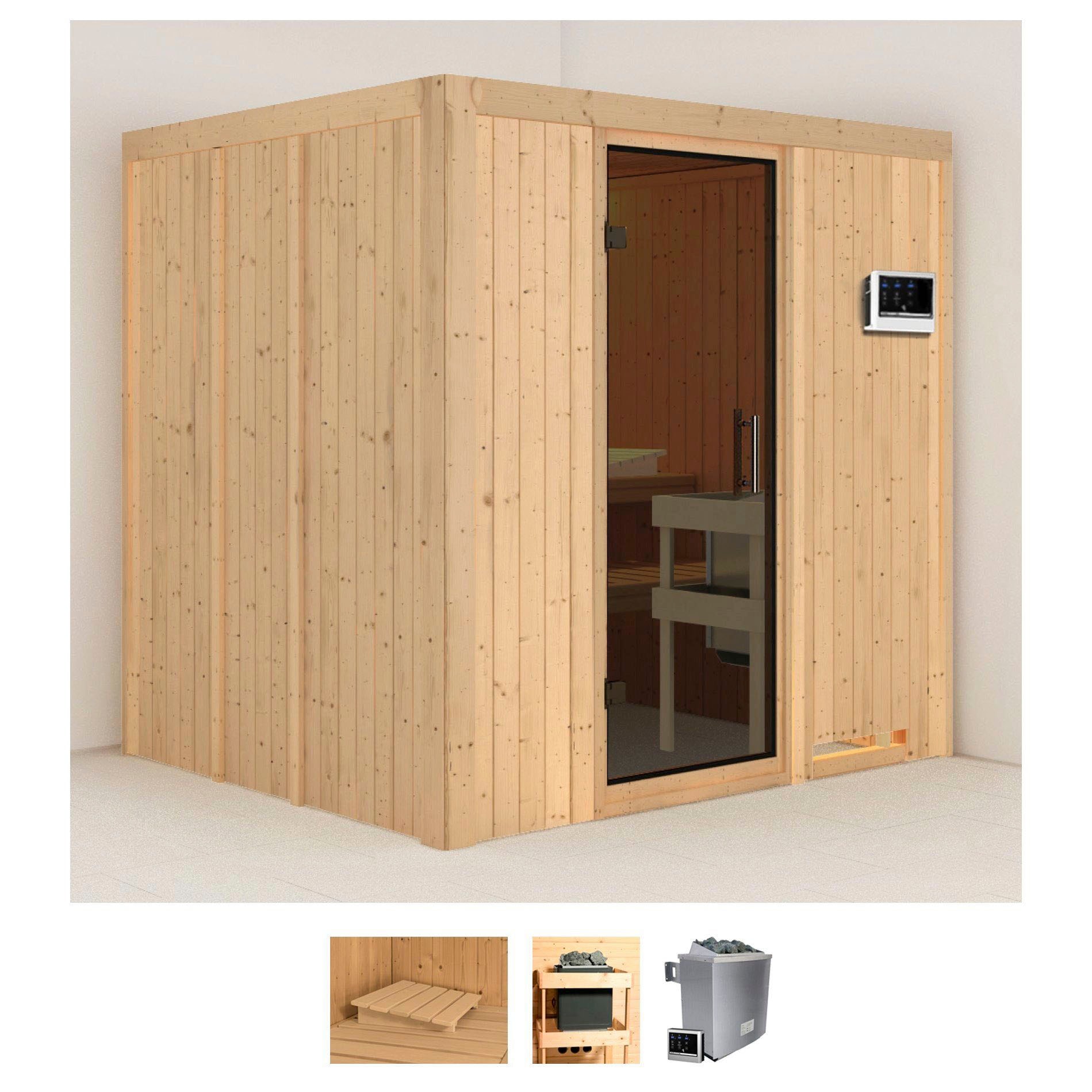 KARIBU Sauna "Sodin", Saunaofen, externe Steuerung, 9 kW, beige, Saunen, Ofen 9 KW externe Strg easy