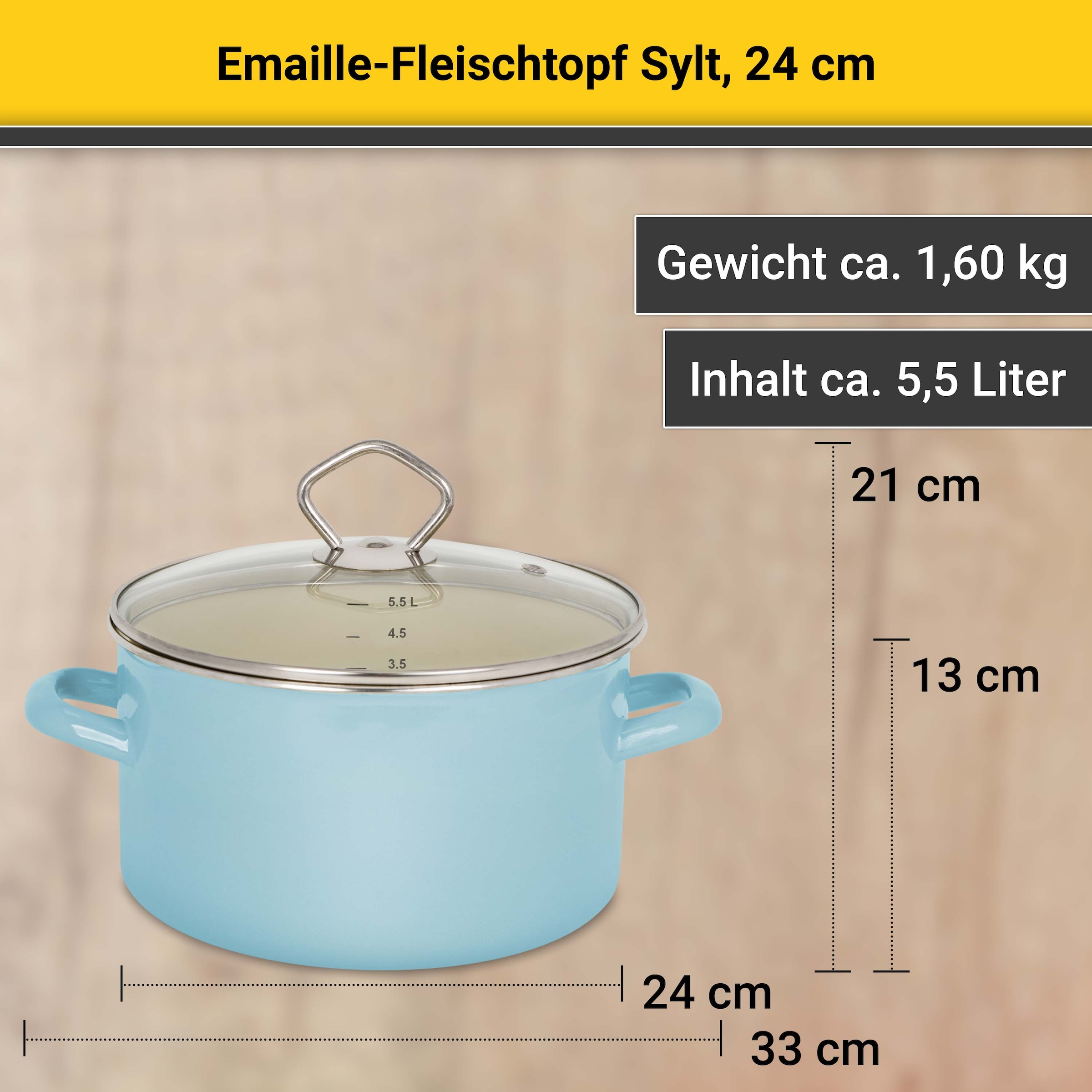 Krüger Fleischtopf »Sylt«, Emaille, (1 tlg.), Induktion