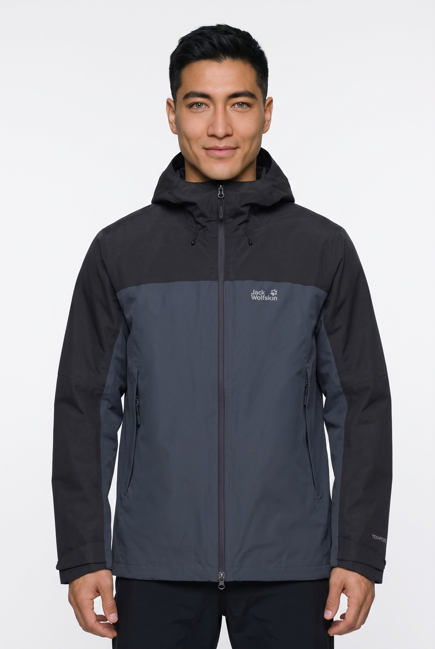 Jack Wolfskin 3-in-1-Funktionsjacke mit Kapuze mit Kapuze mit regulierbarem Elastikband, wasserdicht, winddicht