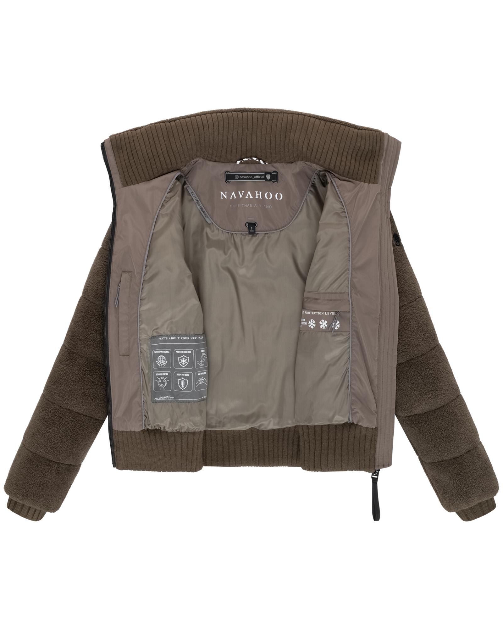 Navahoo Plüschjacke »Schneepuder 14«, warme Damen Teddyjacke für den Winter