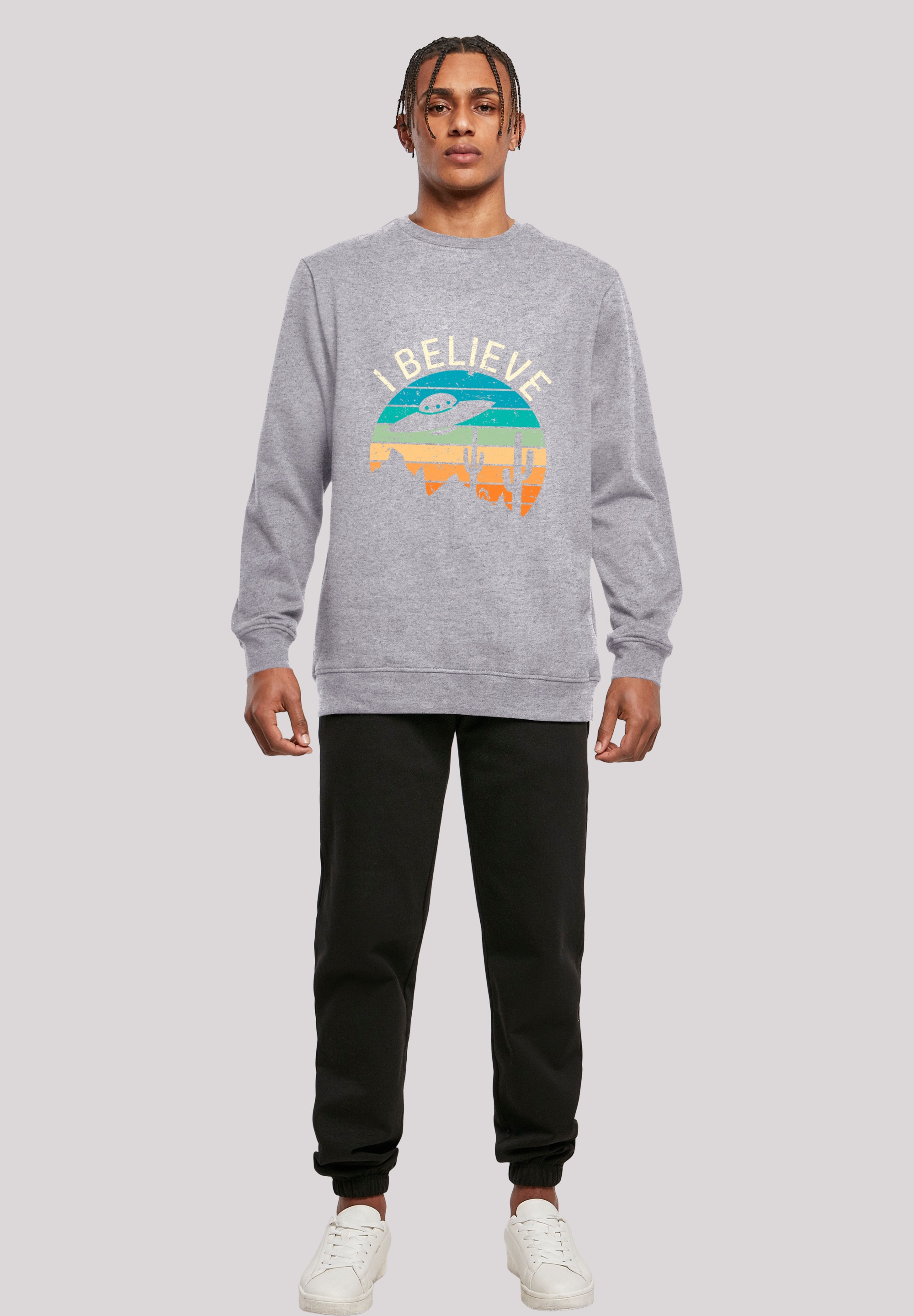 F4NT4STIC Sweatshirt »I Believe UFO Alien Sonnenuntergang«, Premium Qualität