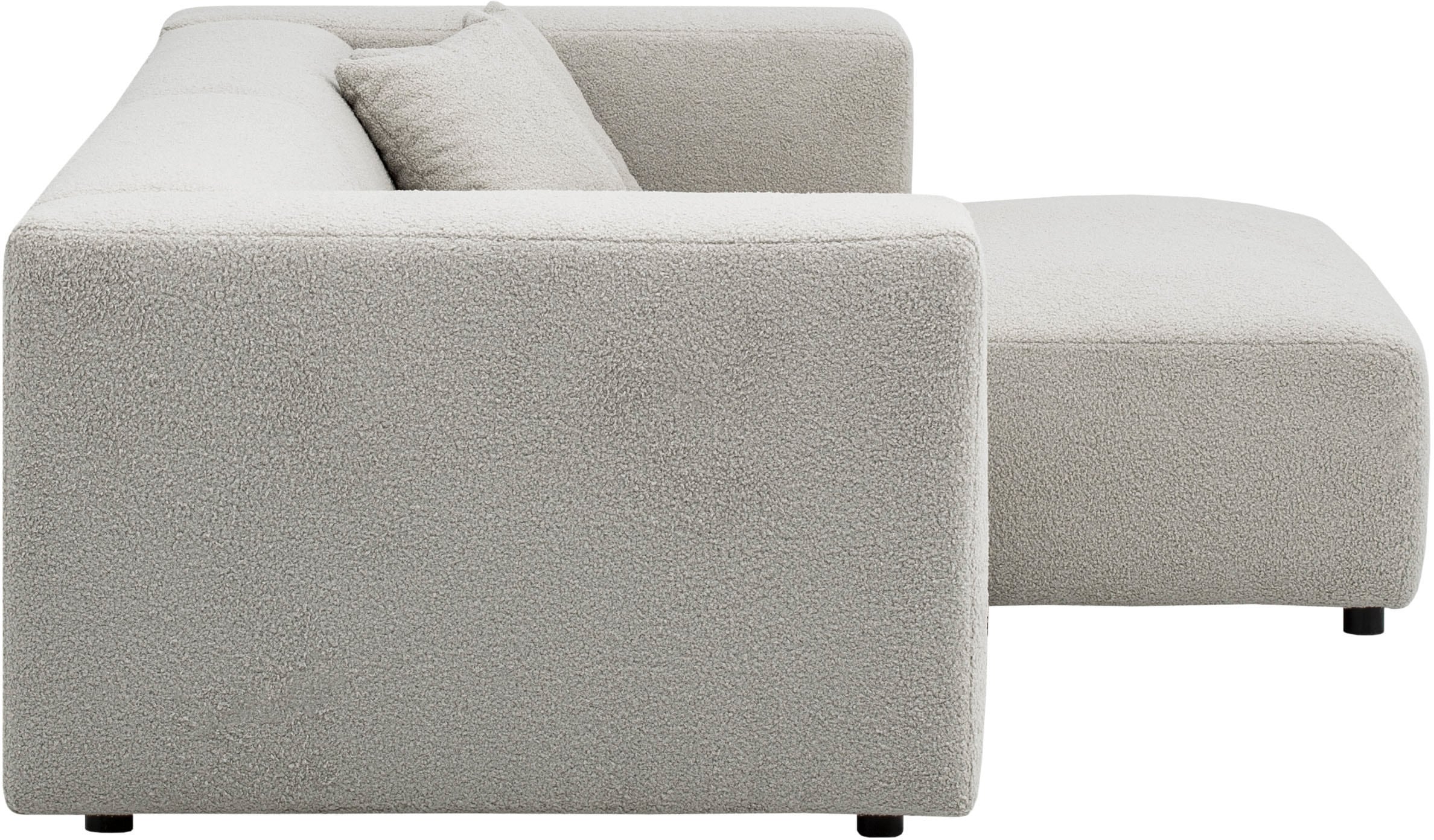 andas Ecksofa »BAKELS, L-Form in Cord oder Boucle-Stoff, moderne Couch«, wahlweise Recamiere rechts/links, bequemer Sitzkomfort
