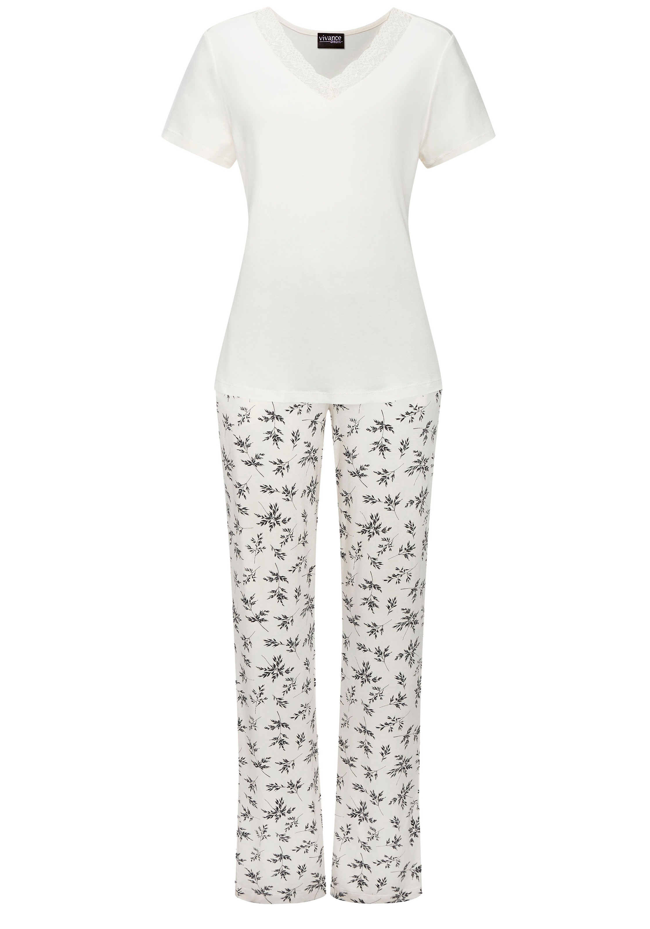 Vivance Dreams Pyjama Set, 2 Stk. tlg., mit süßem Blumen-Print günstig online kaufen