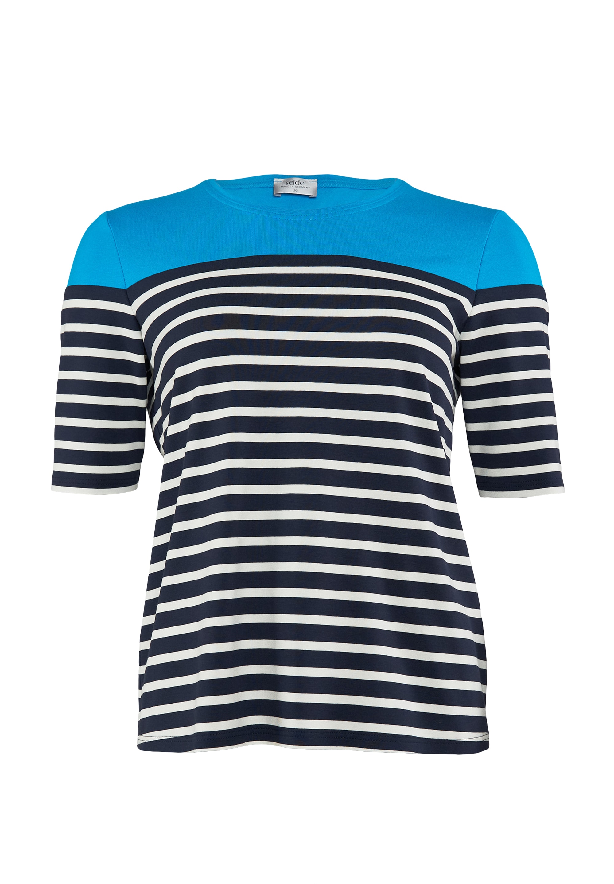 Seidel Moden T-Shirt, mit Colorblocking und Streifenmuster, MADE IN GERMANY