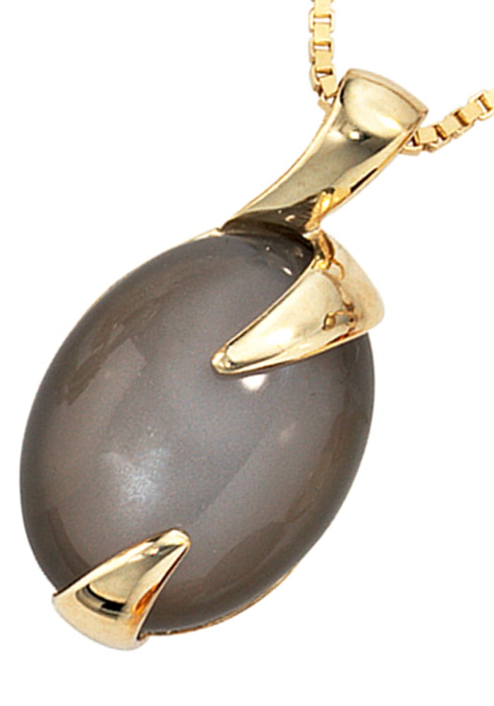 JOBO Kettenanhänger »Anhänger Goldanhänger oval 23 mm«  585 Gold mit Mondstein
