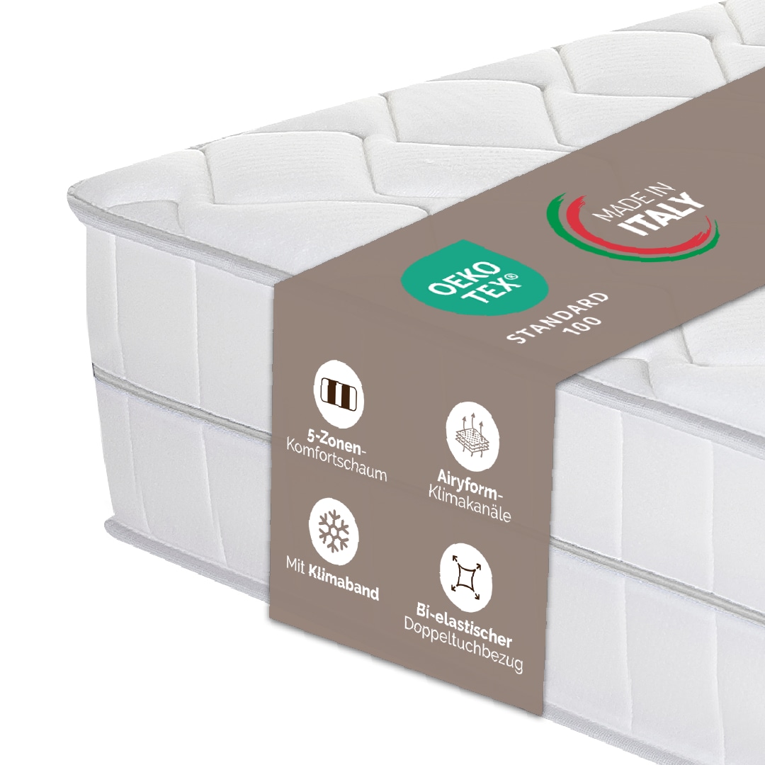 DI QUATTRO Komfortschaummatratze "Airy Form 19" 19 cm hoch Raumgewicht: 28 kg/m³ 1 Stk. tlg. Matratze mit atmungsaktivem Kern, 90x200 cm und weitere Größen