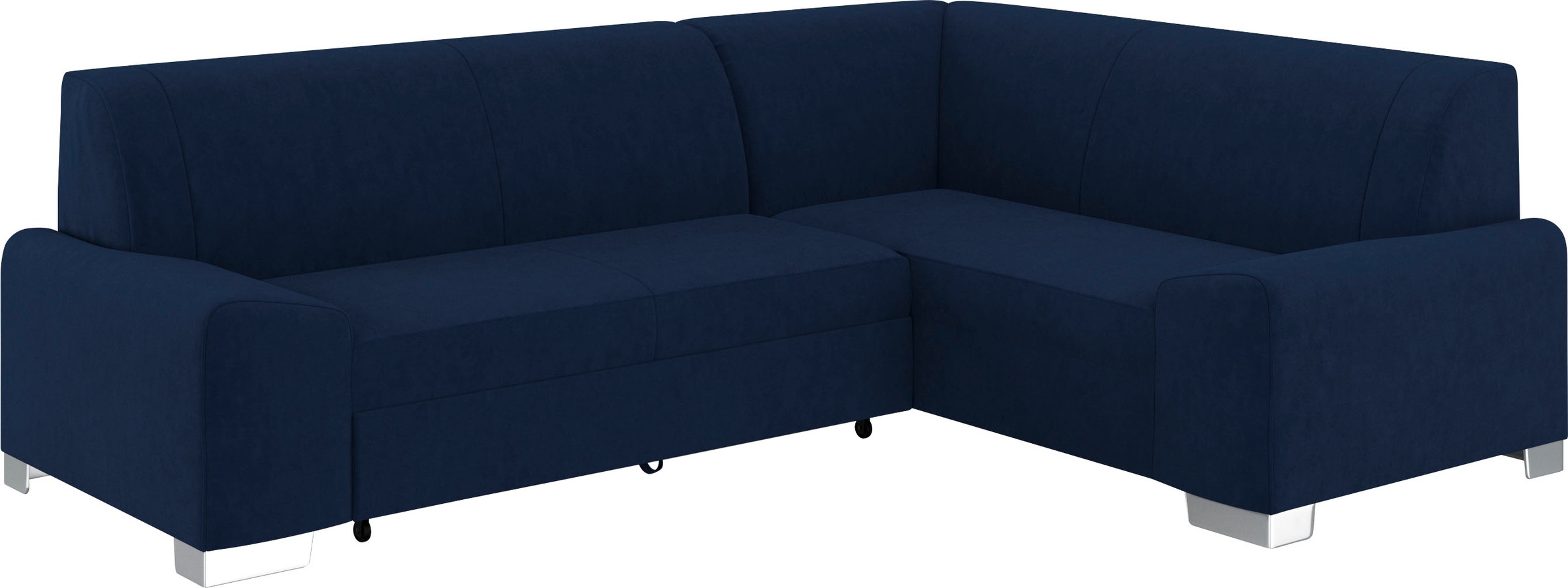 Ecksofa DOMO COLLECTION "Anzio in kubischer Formensprache, flache Armlehnen, L-Form", blau (marine), B:259cm H:85cm T:191cm, Sofas, Ecksofa, Wahlweise mit Bettfunktion und Federkern für hohen Sitzkomfort 3