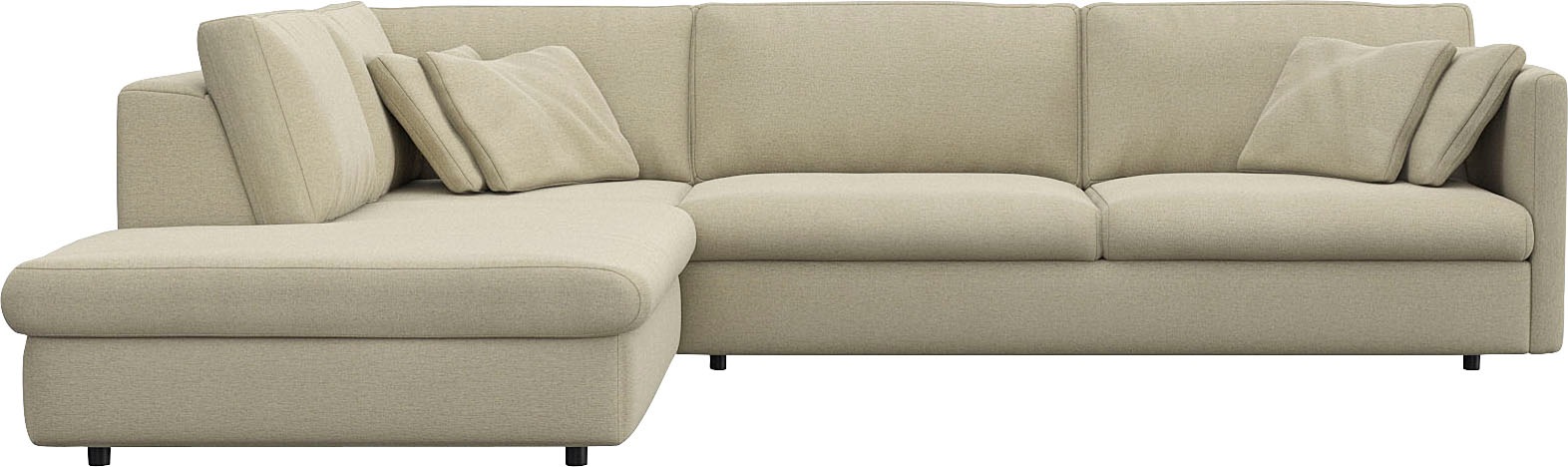 FLEXLUX Ecksofa "Lovane, elegant und zeitlos, bequem, L-Form" Weich & anschmiegsam, große Sitztiefe auf Kaltschaum, Dekokissen inkl.