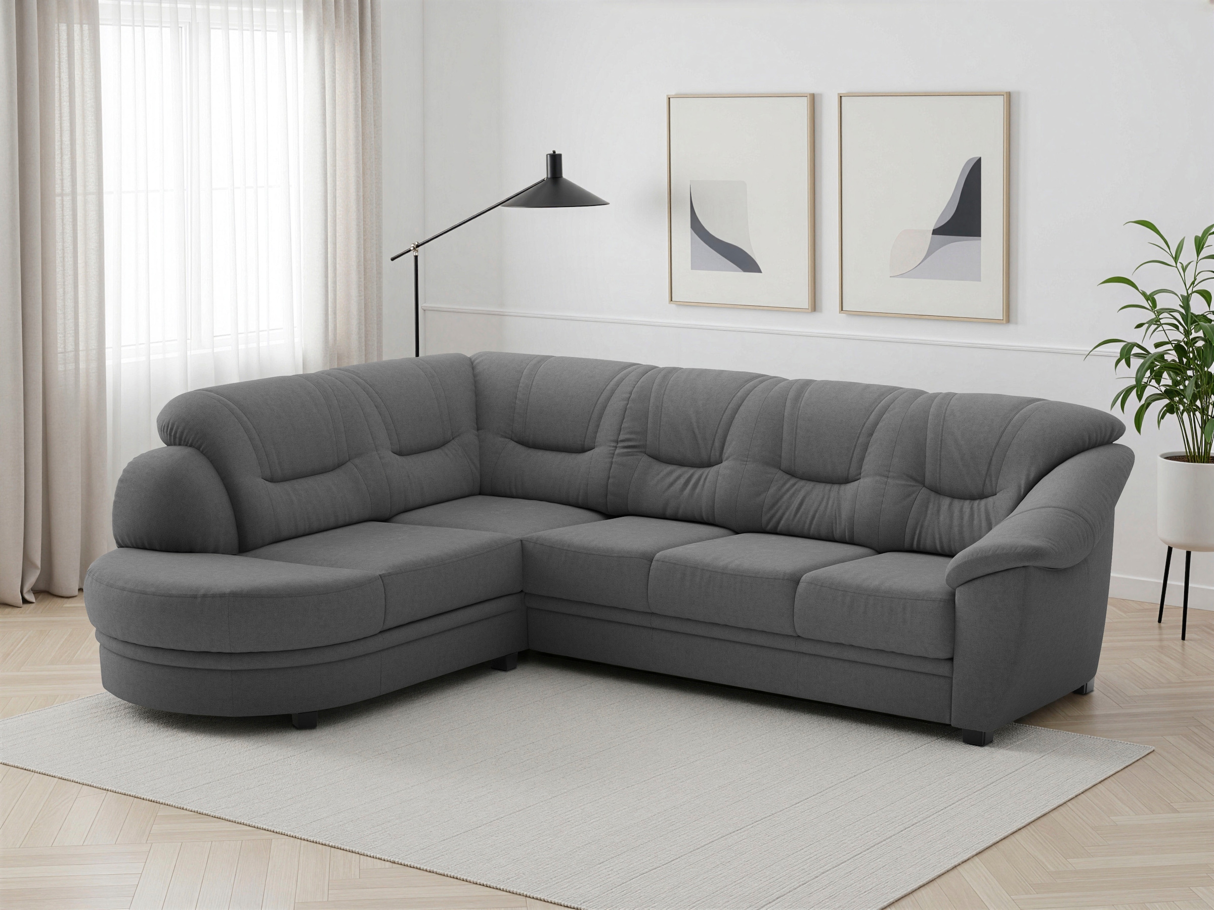 sit&more Ecksofa "Savona L-Form, B: 267 cm, Couch mit Federkern, Komfortsitzhöhe 46 cm" optional mit Schlaffunktion