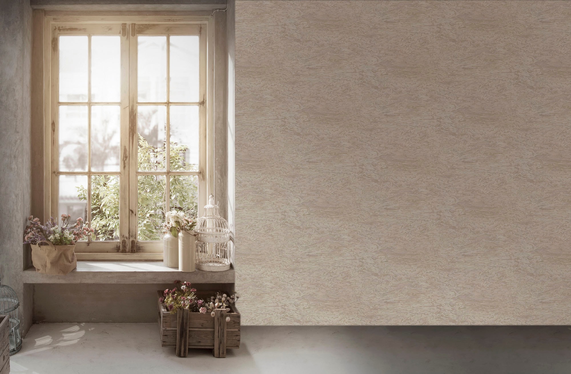 living walls Vliestapete »My Home My Spa«, abstrakt-bedruckt-schimmernd, Tapete Abstrakt Tapeten Wohnzimmer Schlafzimmer Küche Flur Design Büro