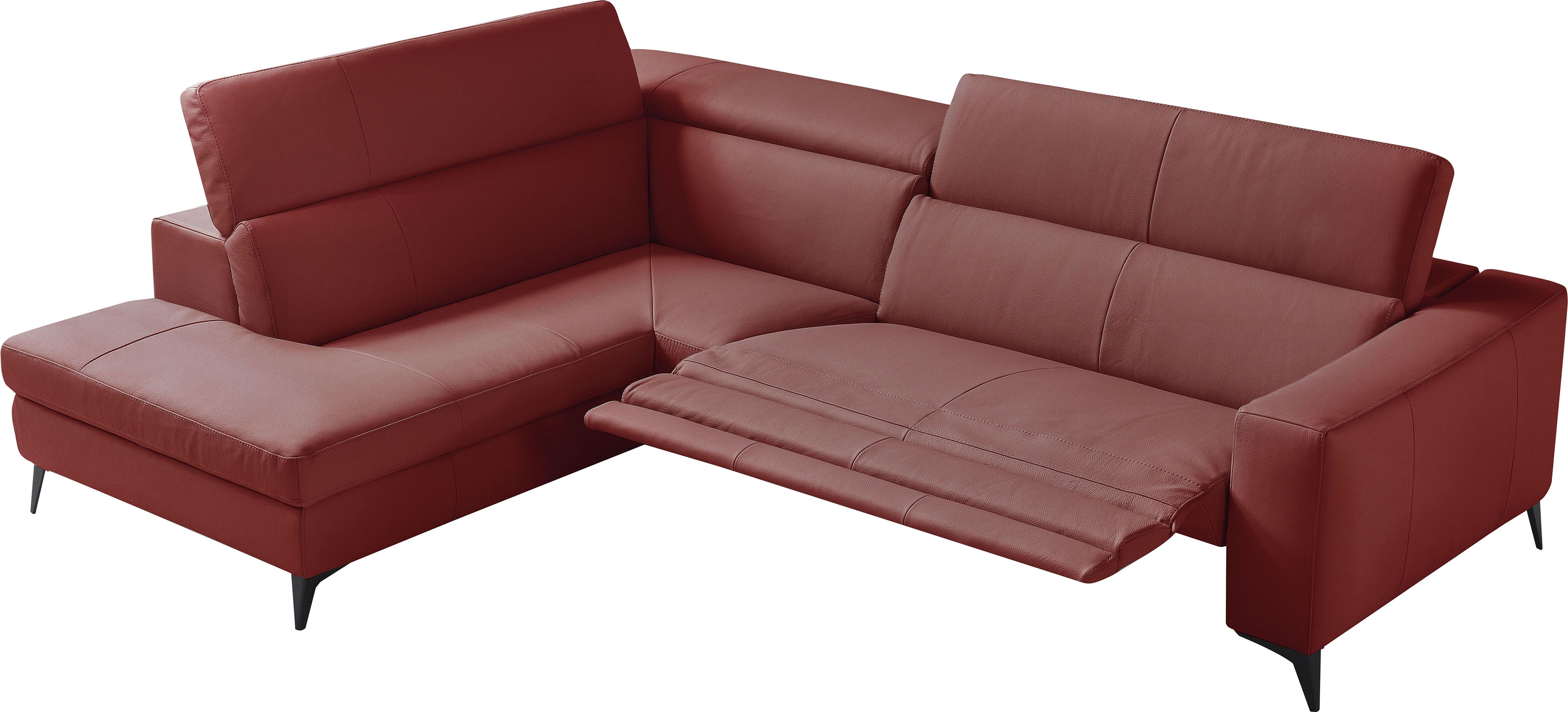 Egoitaliano Ecksofa "Edith, Designsofa mit hohem Sitzkomfort, Breite 269cm, L-Form" inkl. elektrischer Relaxfunktion und manuell verstellbaren Kopfteilen