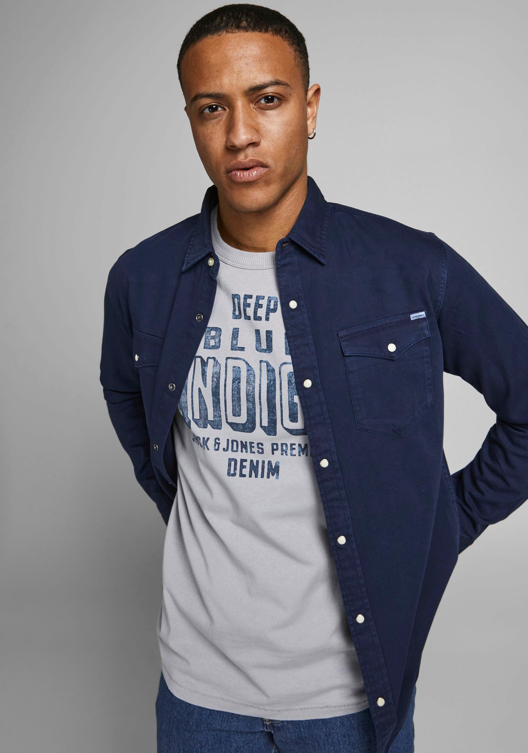Jack & Jones Jeanshemd "JJESHERIDAN im Workwear-Stil mit robuster Baumwollq günstig online kaufen