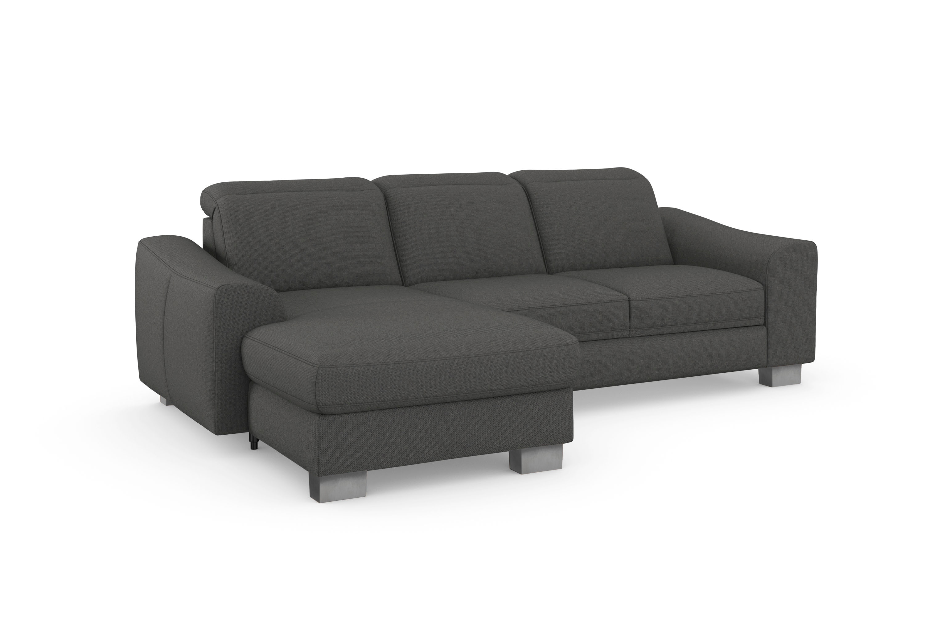 Thumbnail - sit&more Ecksofa "Dundee L-Form" mit Federkern und Edelstahlfüßen, wahlweise mit Kopfteilverstellung