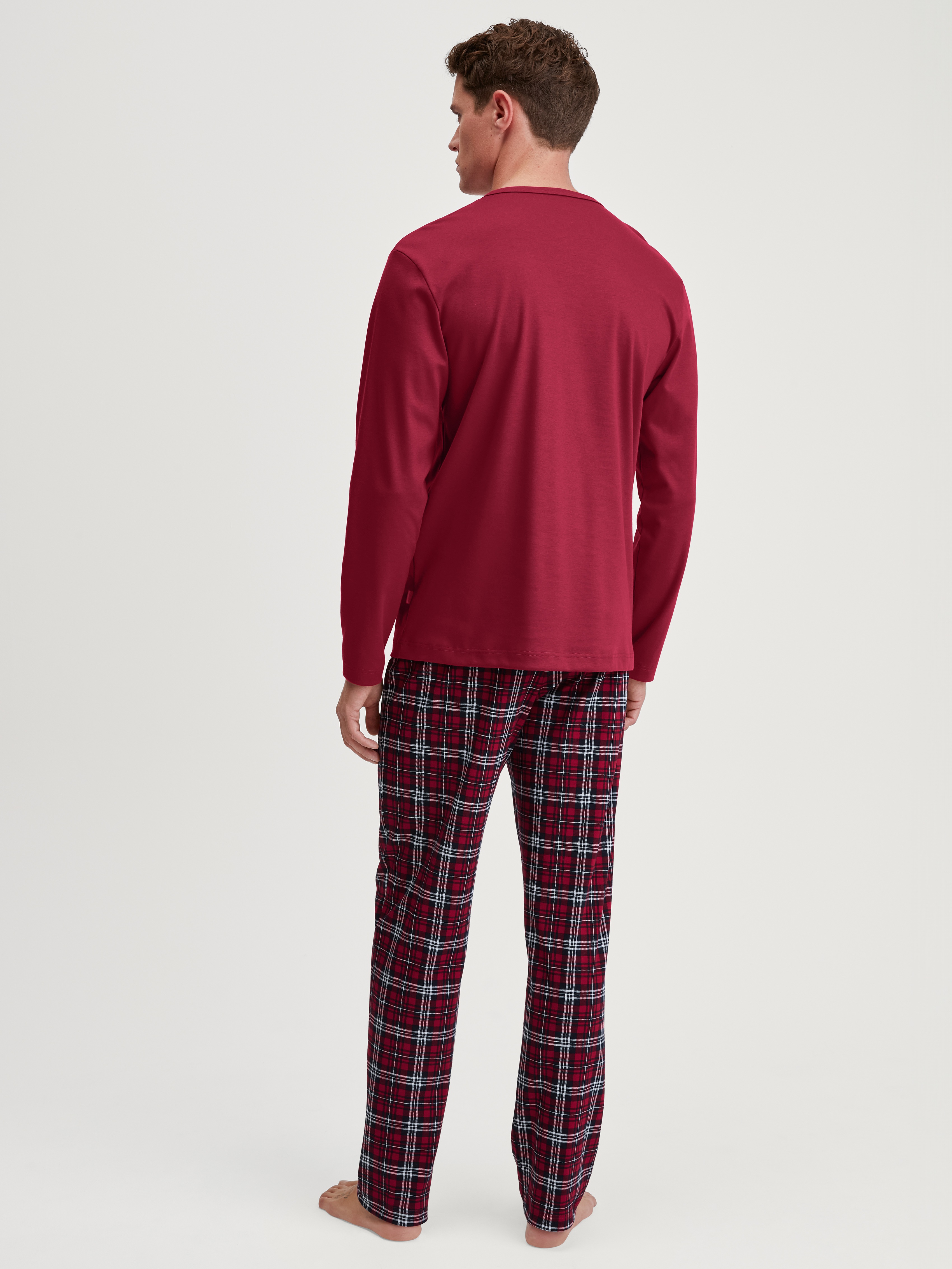 Thumbnail - CALIDA Schlafanzug 2 Stk. Langarm, Rundhalsausschnitt, kariert, basic, Baumwolle
