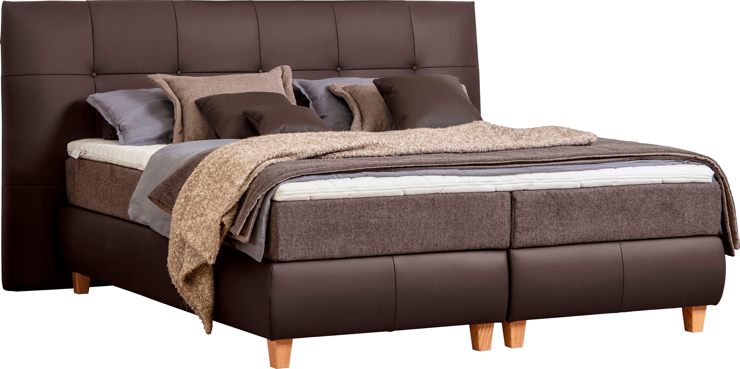 alina Boxspringbett »Luella«, ADA trendline Boxspringbett, inkl. Matratze und Viscoschaum-Topper