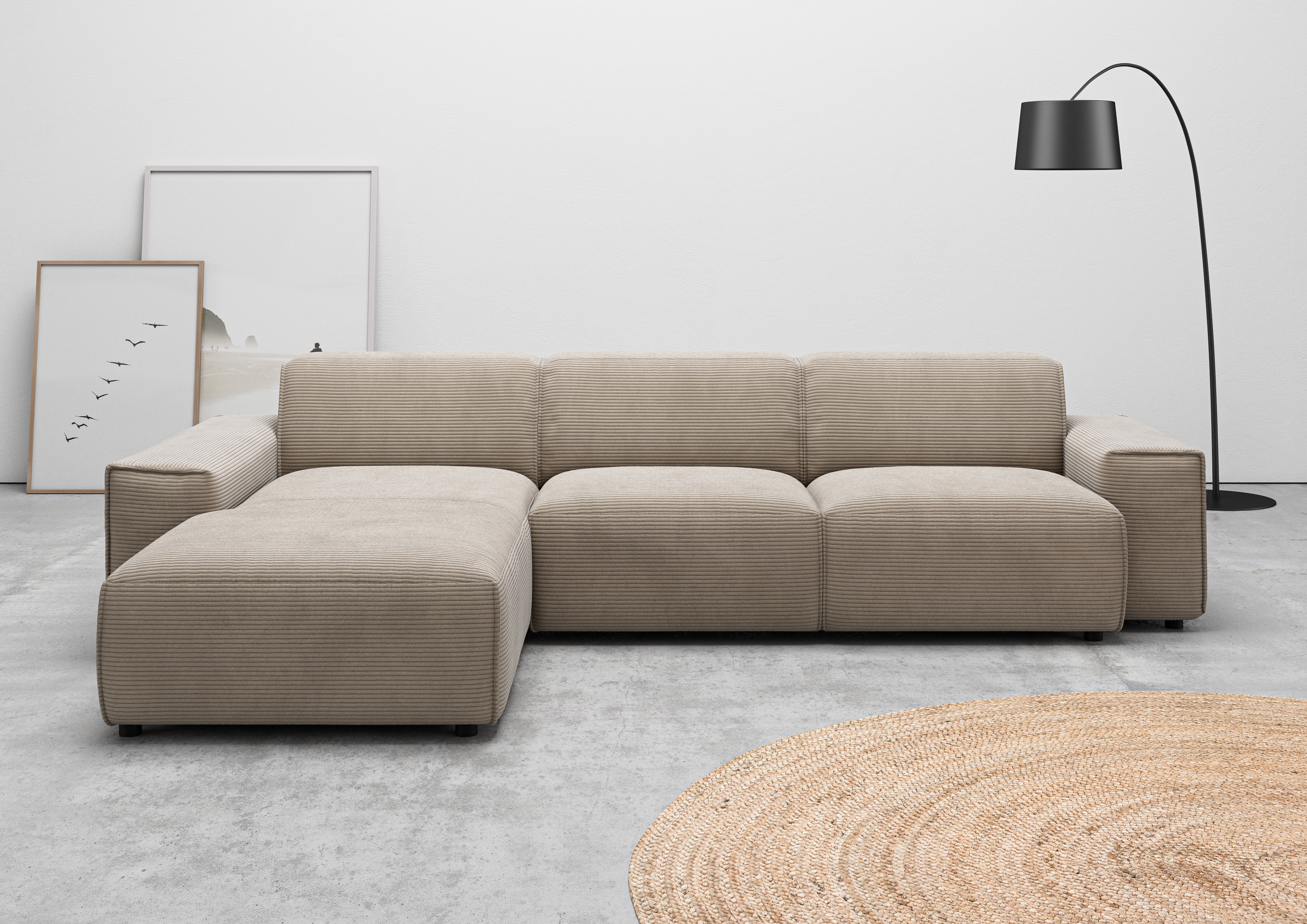 Home affaire Ecksofa "Glimminge auch in Breitcord, Feincord, Bouclé + Easy care-Bezug" L-Form, Breite 294, Zierkissen