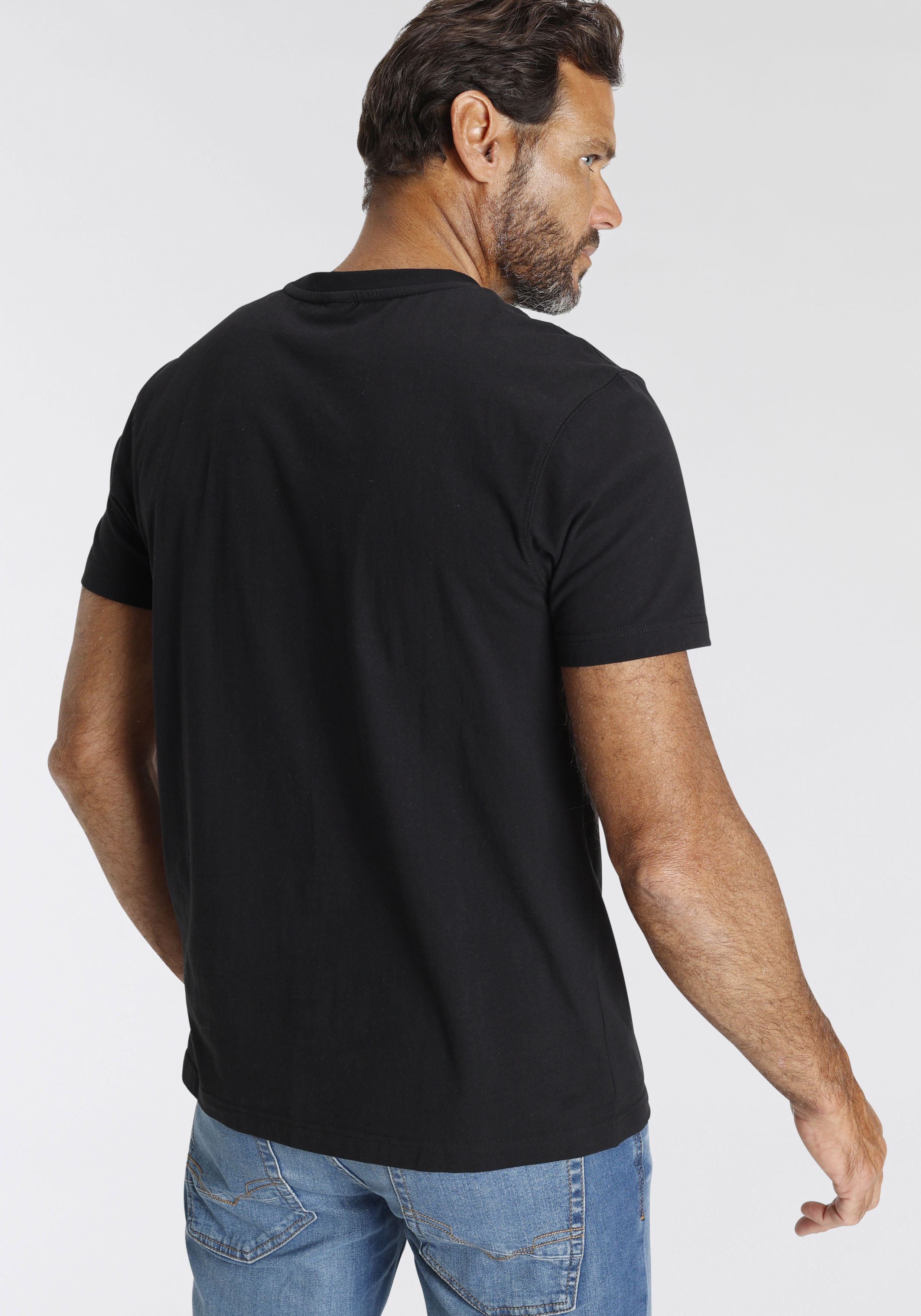 Thumbnail - H.I.S T-Shirt, schmale Passform, bedrucktes Design, Rundhalsausschnitt