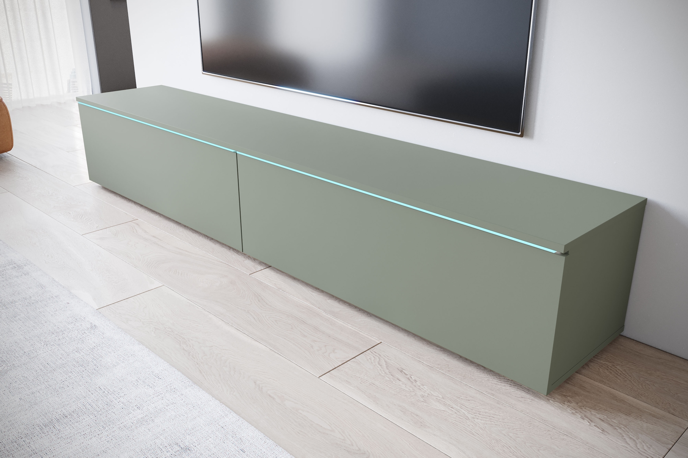 INOSIGN Lowboard »LOWBOARD VERA, wahlweise mit oder ohne Beleuchtung«, 180 cm, stehend und hängend, inkl. Beleuchtung