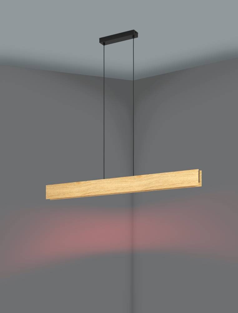 EGLO Hängeleuchte »ANCHORENA-Z Hängelampe, Holz, ZigBee 3.0, Disco-Modus, Pendelleuchte« LED-Modul 1 Stk. Farbwechsler Timer, App / Sprachsteuerung Alexa, 123x5,5x110cm, exkl. Fernbedienung