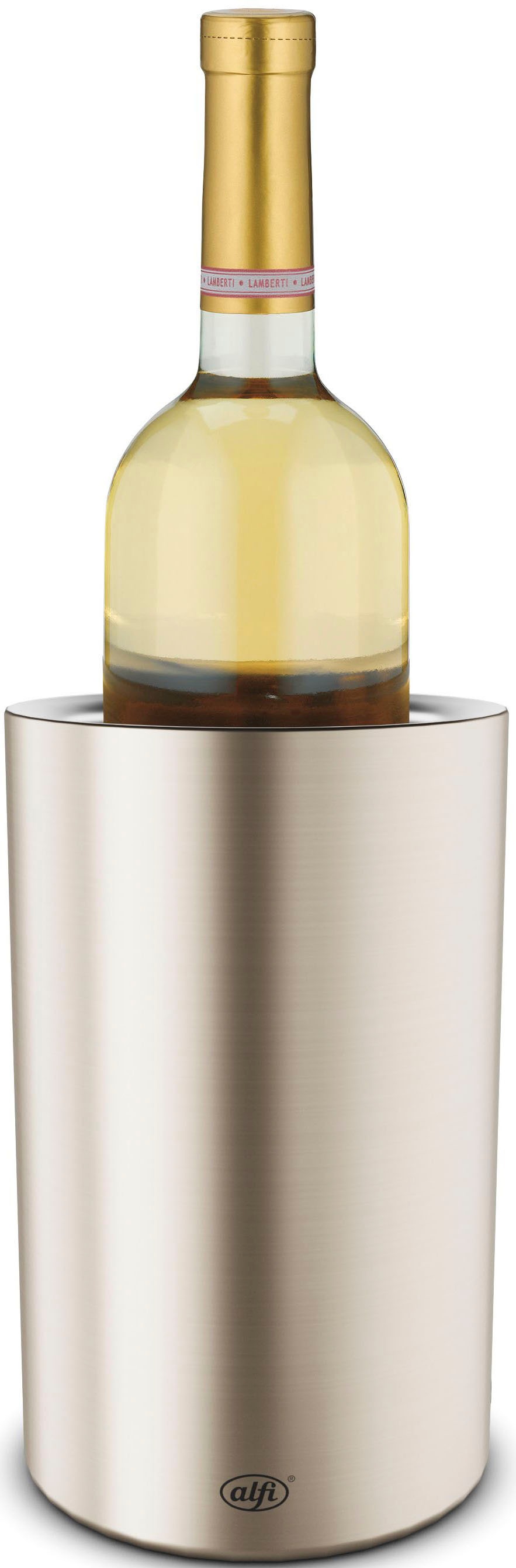 ALFI Weinkühler "VINO", B:12cm H:18,5cm T:12cm Ø:12cm, gold, Eiskübel, Edelstahleinsatz, für Flaschengrößen von 0,70 l bis 1,00 l