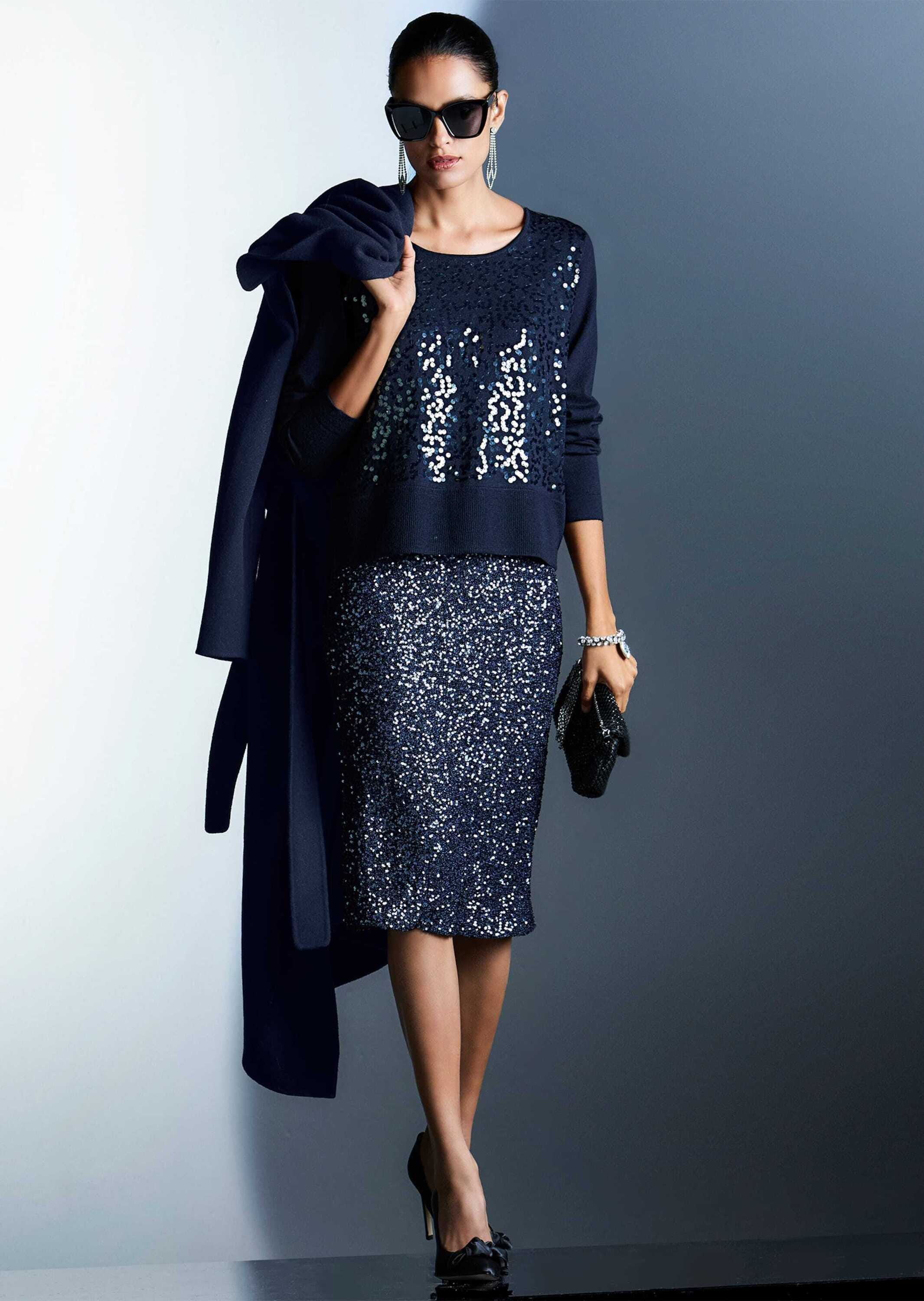 MADELEINE Sommerrock »Paillettenrock Schlanker Pencil-Skirt mit Wendepailletten«