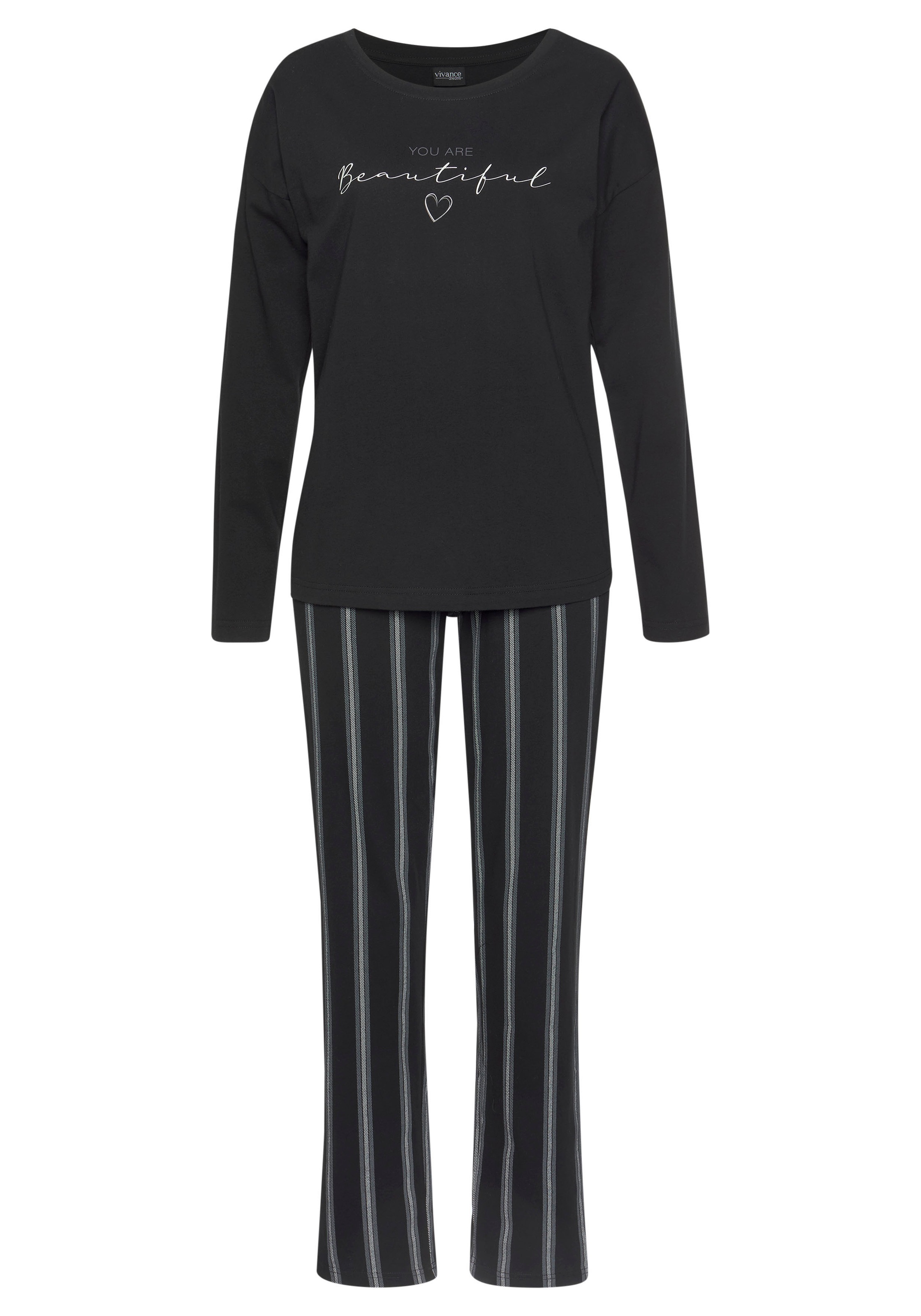 Vivance Dreams Pyjama 2-teilig, 2 tlg. mit Frontdruck günstig online kaufen