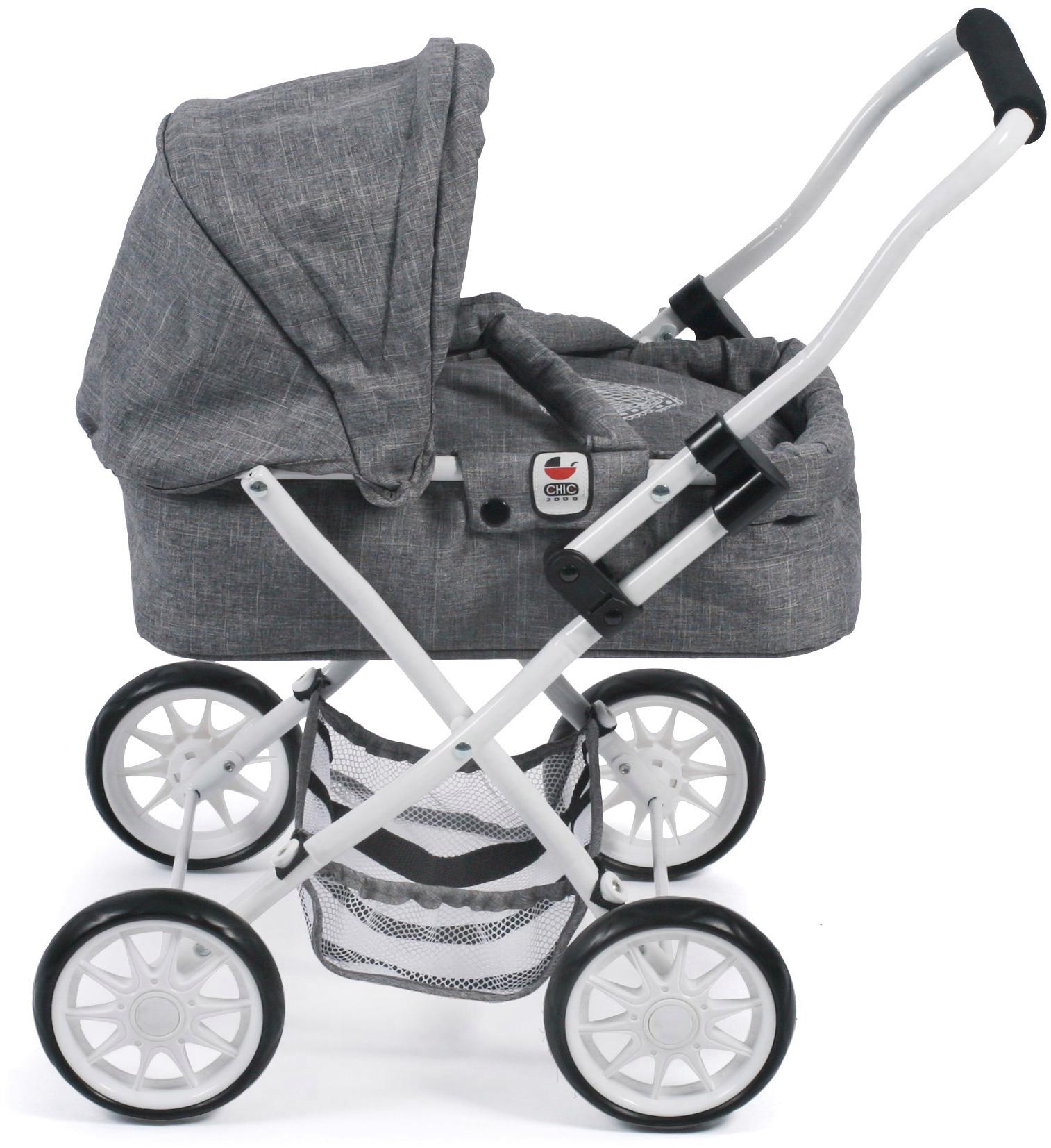 CHIC2000 Puppenwagen »Smarty, Jeans Grey«, mit herausnehmbarer Tragetasche