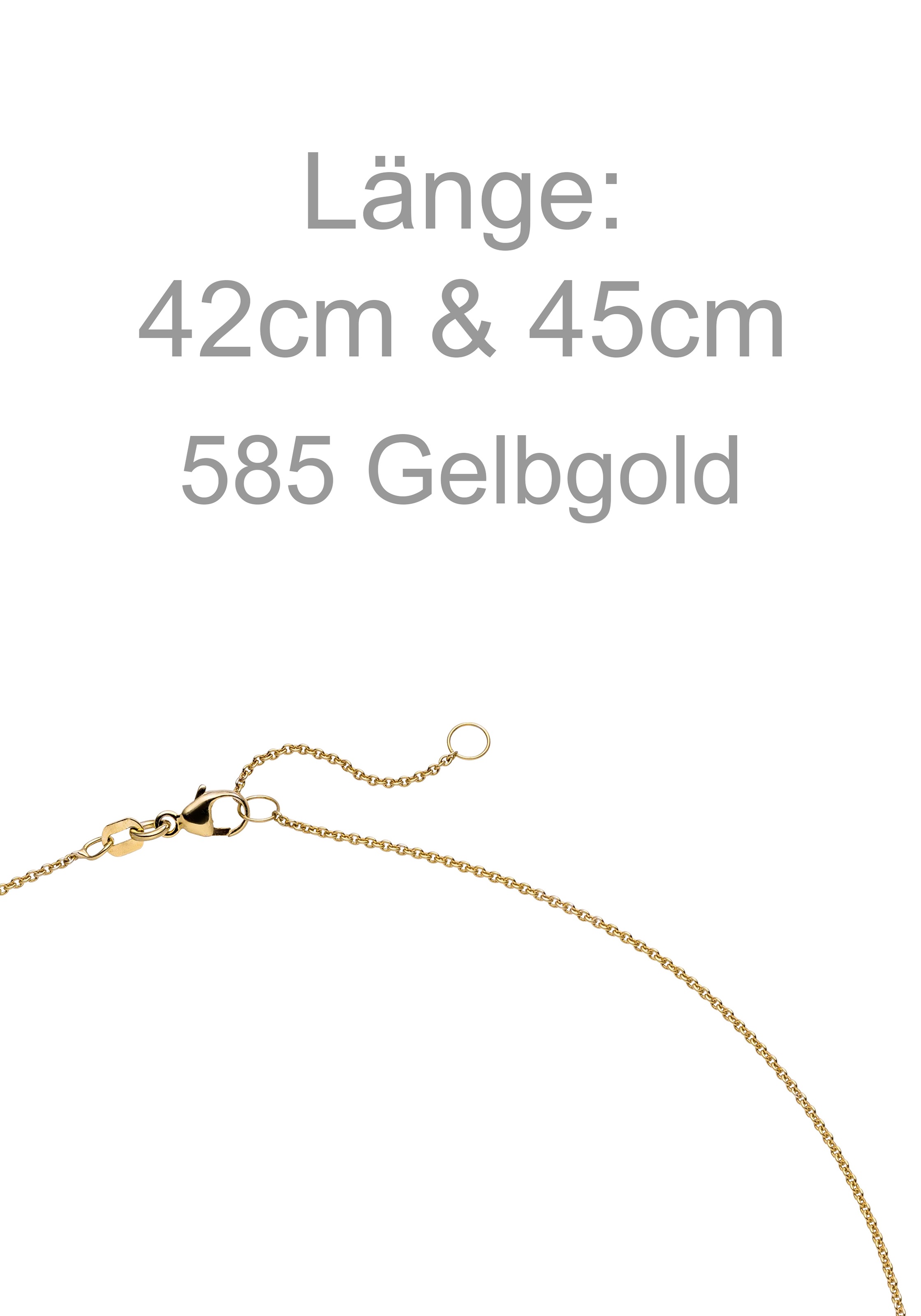 JOBO Kette mit Anhänger »Solitär« 585 Gold mit 1 Diamant Brillant 0,15 ct. 45 cm