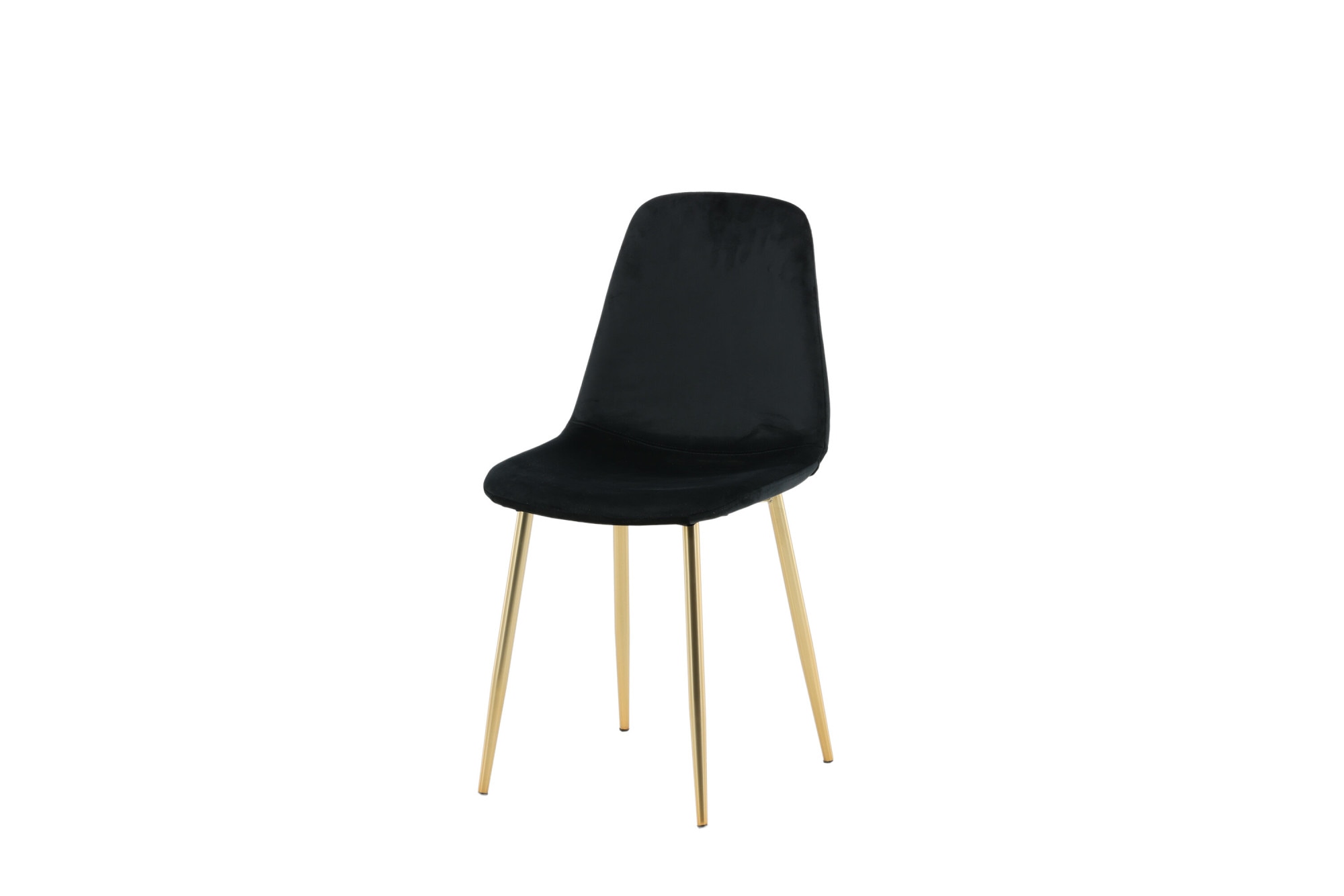 Venture Home Esszimmerstuhl »Polar, 2er-Set Esszimmerstühle in Schwarz-Samt, Messingbeine, 150 kg« () 2 Stk.Polsterstuhl, Samt-Bezug, Metallbeine, abgerundet, edel